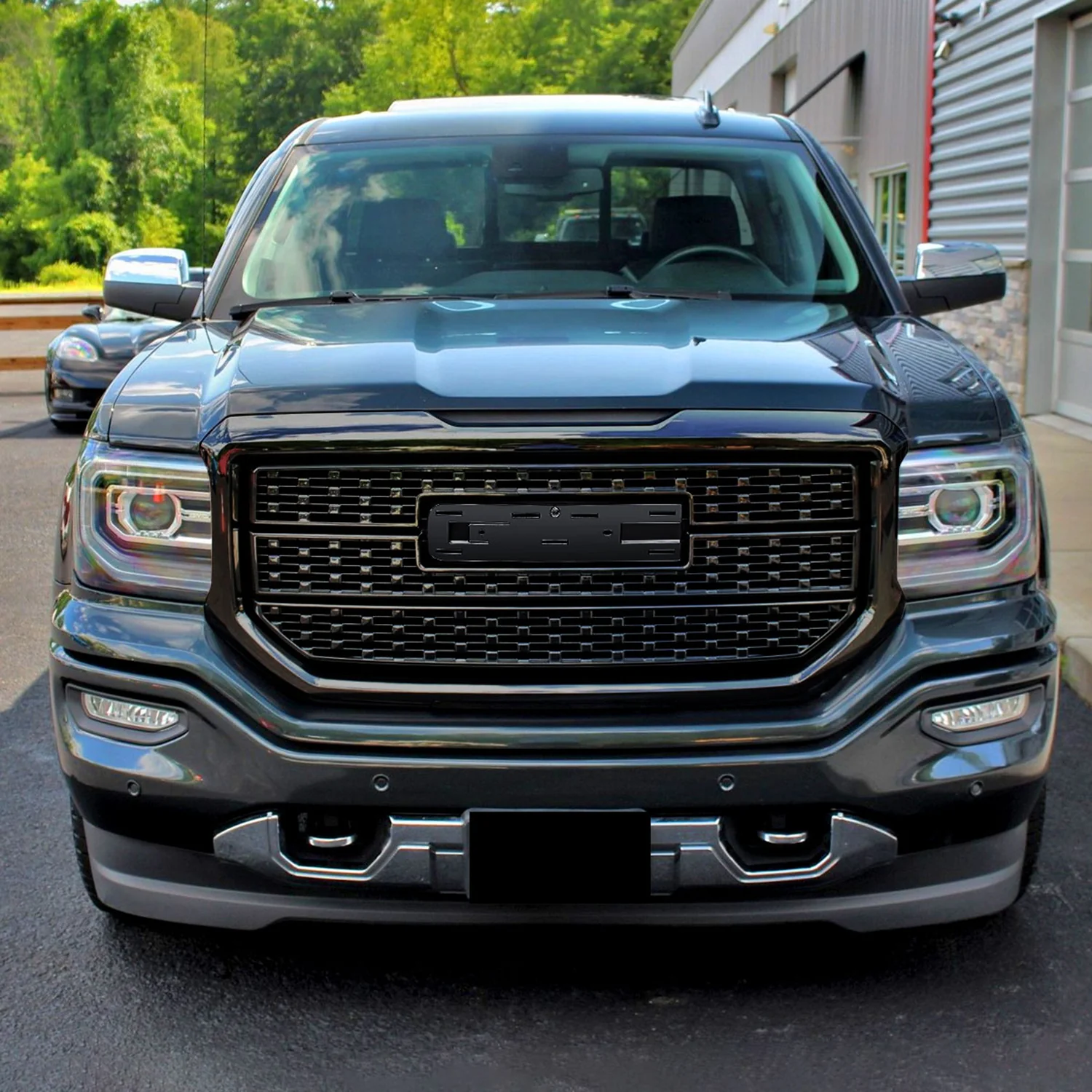 2016-2018 GMC Sierra 1500 Glossy Mesh Denali Style Hood Replacement Grille - Image 10