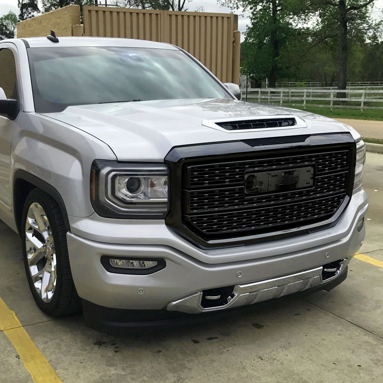 2016-2018 GMC Sierra 1500 Glossy Mesh Denali Style Hood Replacement Grille - Image 8