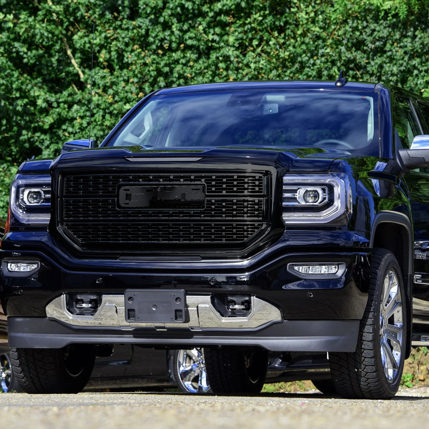 2016-2018 GMC Sierra 1500 Glossy Mesh Denali Style Hood Replacement Grille - Image 9