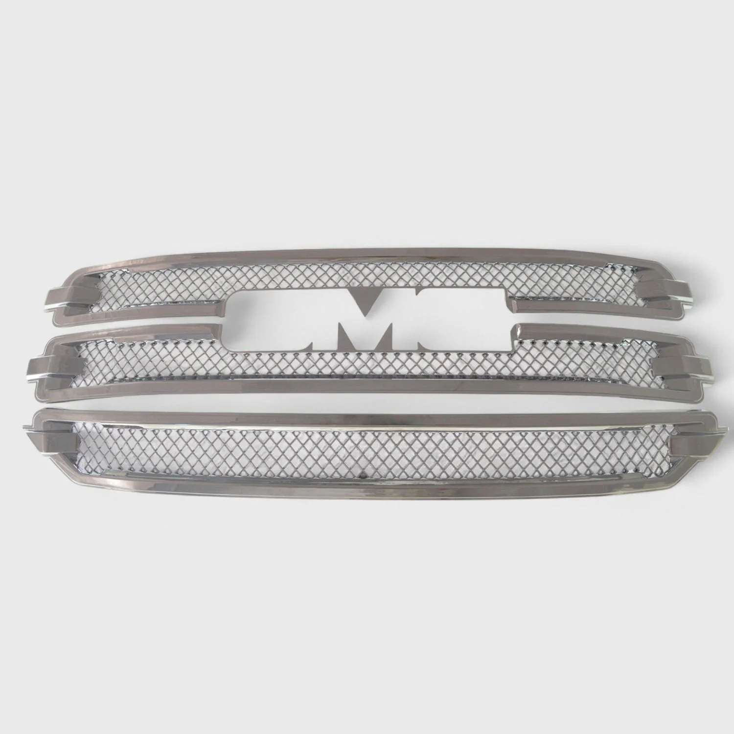 2016-2018 GMC Sierra 1500 Grille Overlay Chrome 3Pcs ABS Plastic