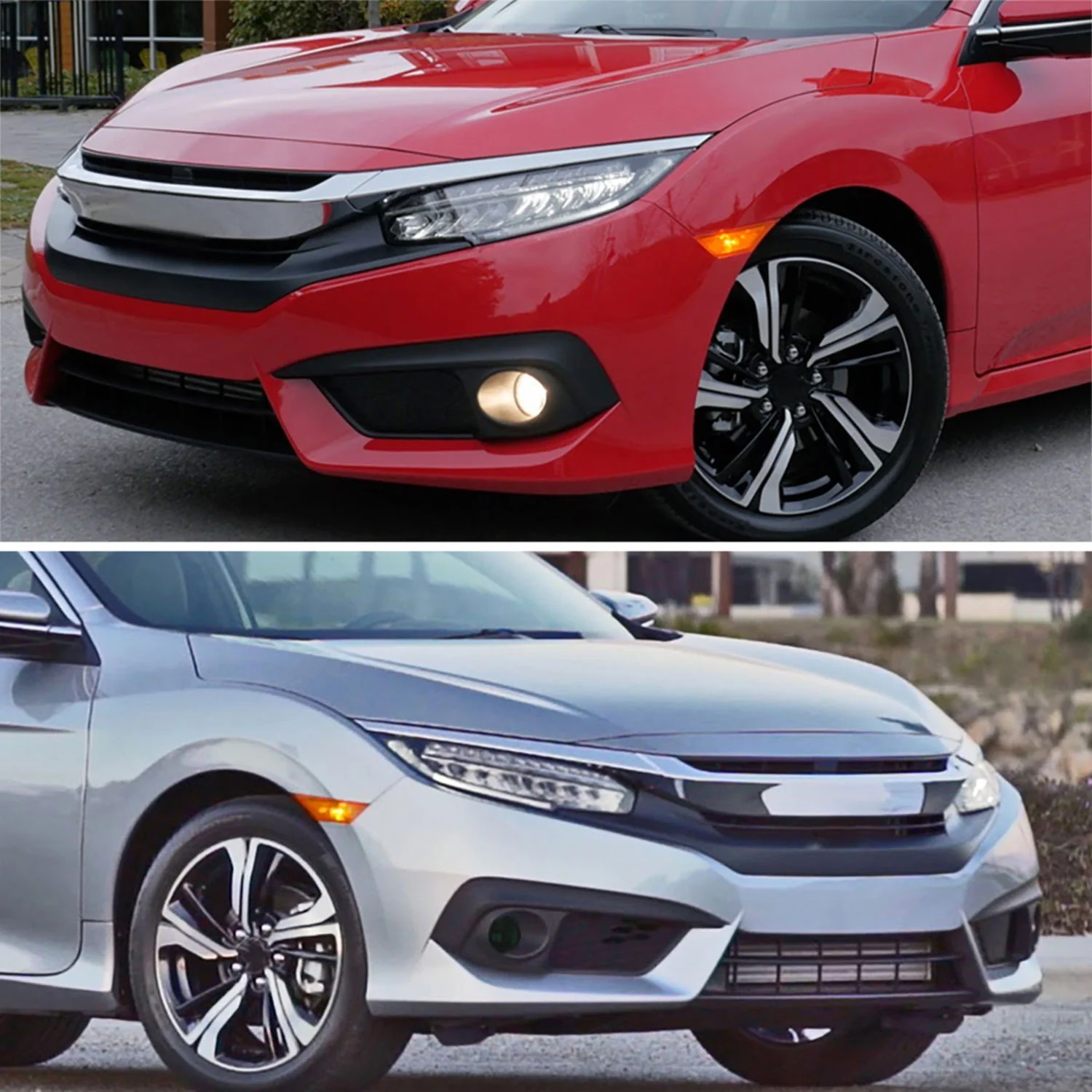2016-2018 Honda Civic Coupe/Sedan H8 Fog Lights Kit Chrome/Smoke Lens - Image 9