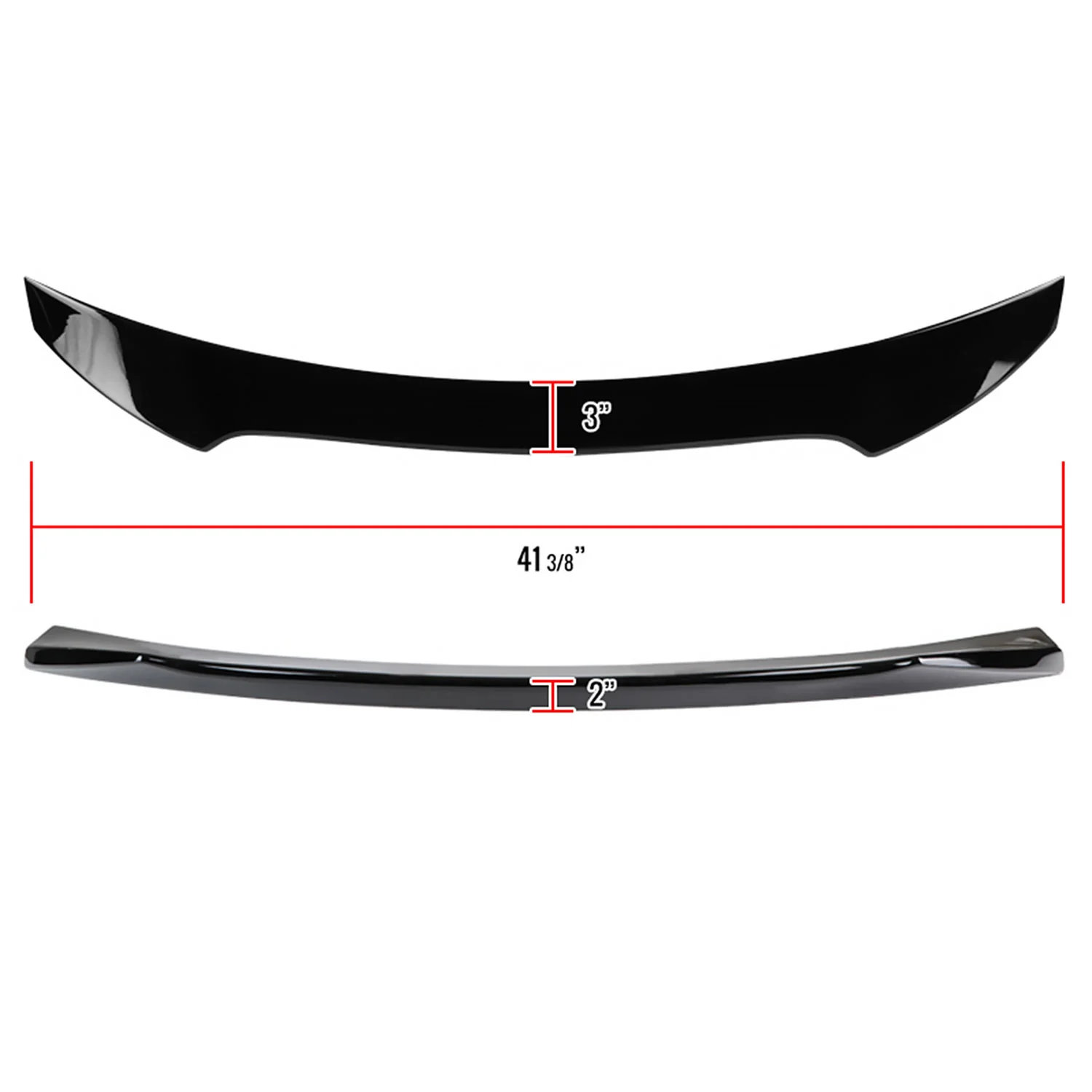 2016-2019 Honda Civic Hatchback Glossy Black ABS Rear Spoiler - Image 2