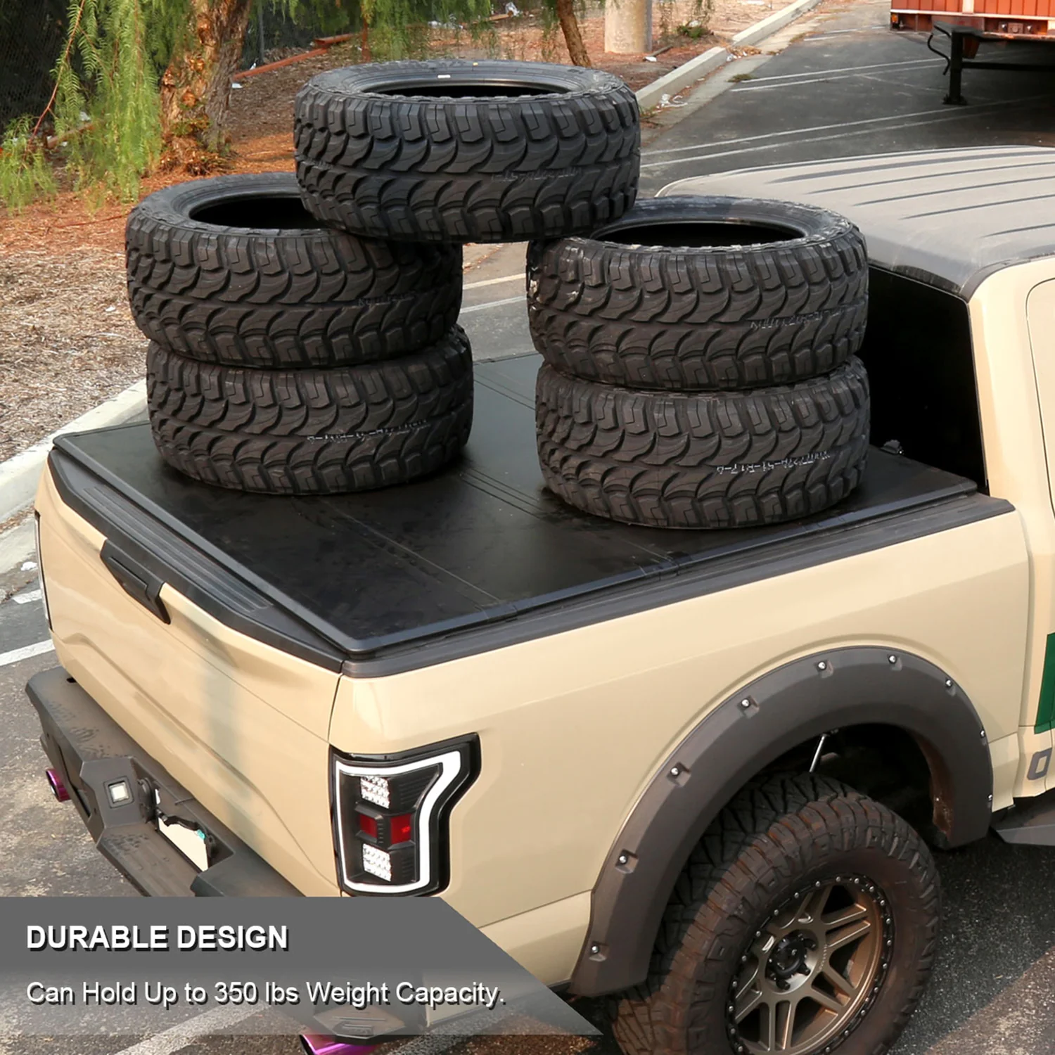 2016-2019 Toyota Tacoma 6' Short Bed Hard Quad-Fold Tonneau Cover - Image 6