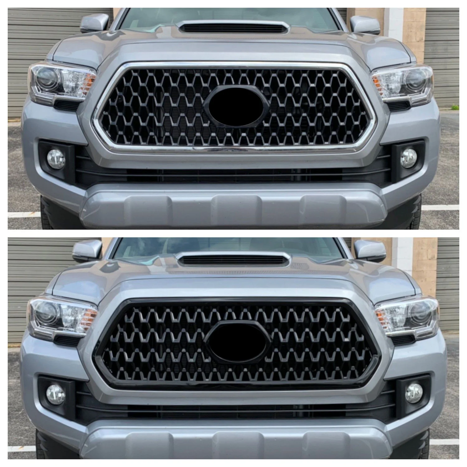 2016-2019 Toyota Tacoma Grille 4.gen Pre-FL Overlay Gloss Black 1Pcs ABS Plastic - Image 4