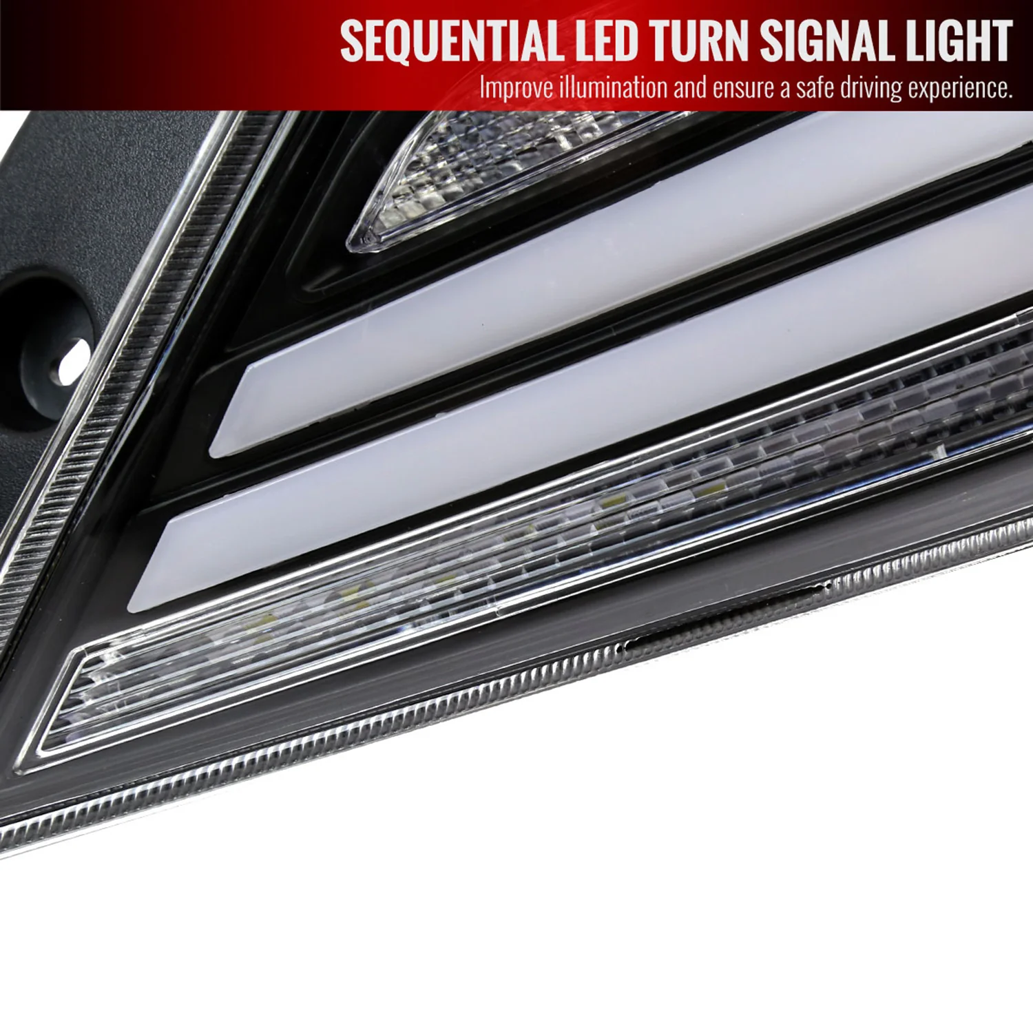2016-2021 Honda Civic 4DR Sedan White LED Tail Lights Signal Lamps Matt Black - Image 4