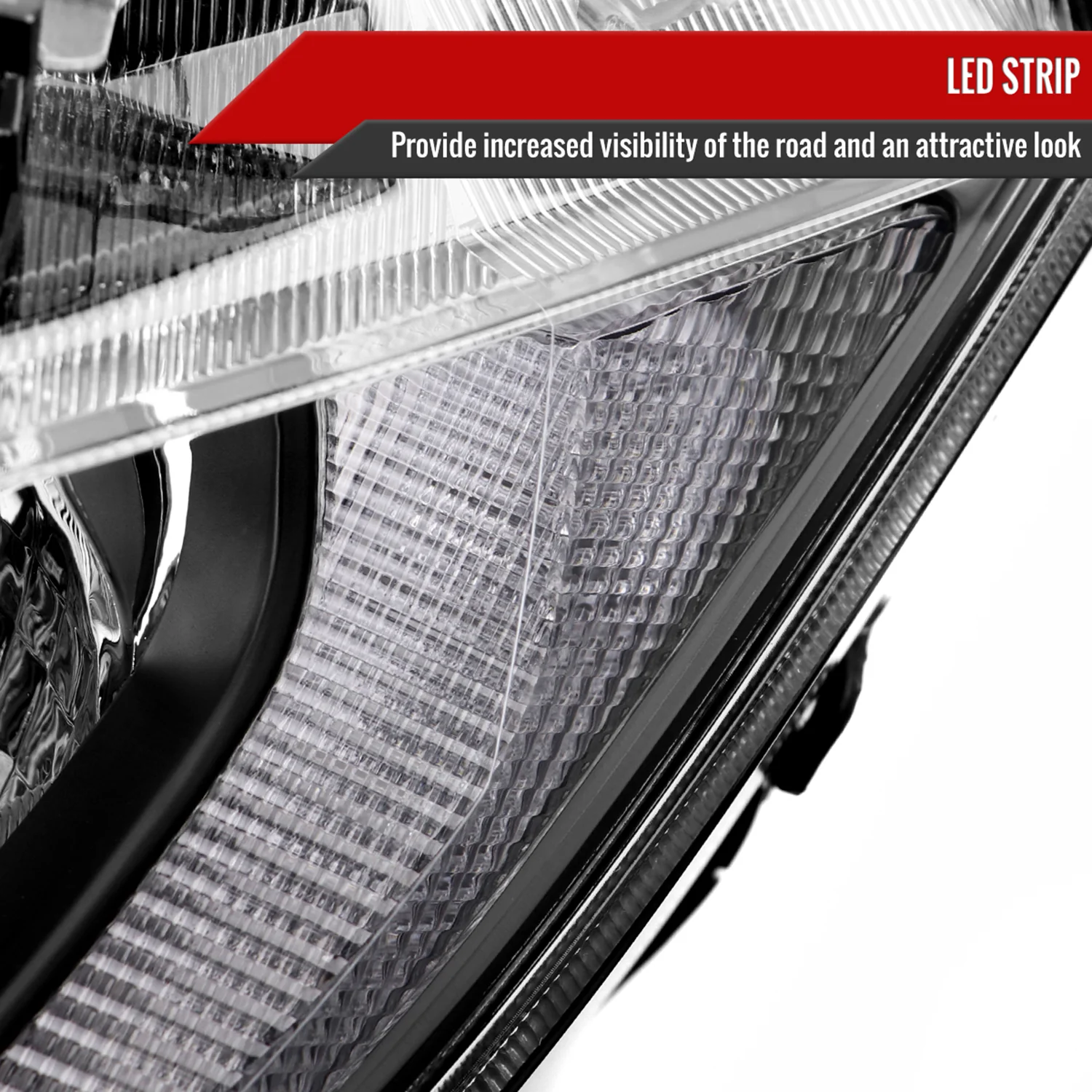 2016-2021 Honda Civic LED Strip Factory Projector Headlights Matt Black/Clear - Image 5