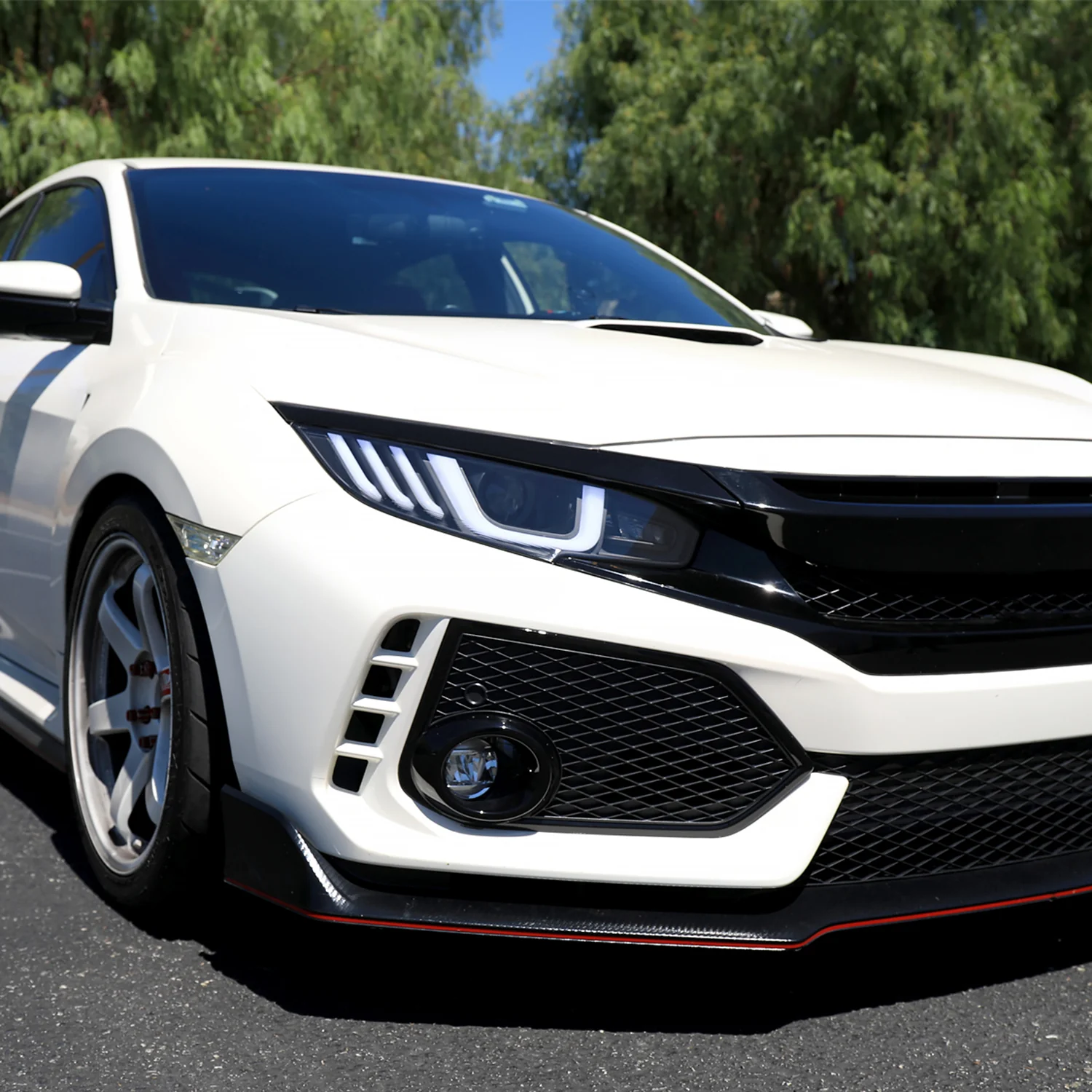 2016-2021 Honda Civic Projector Headlights LED Sequential Turn Signal Black - Image 9