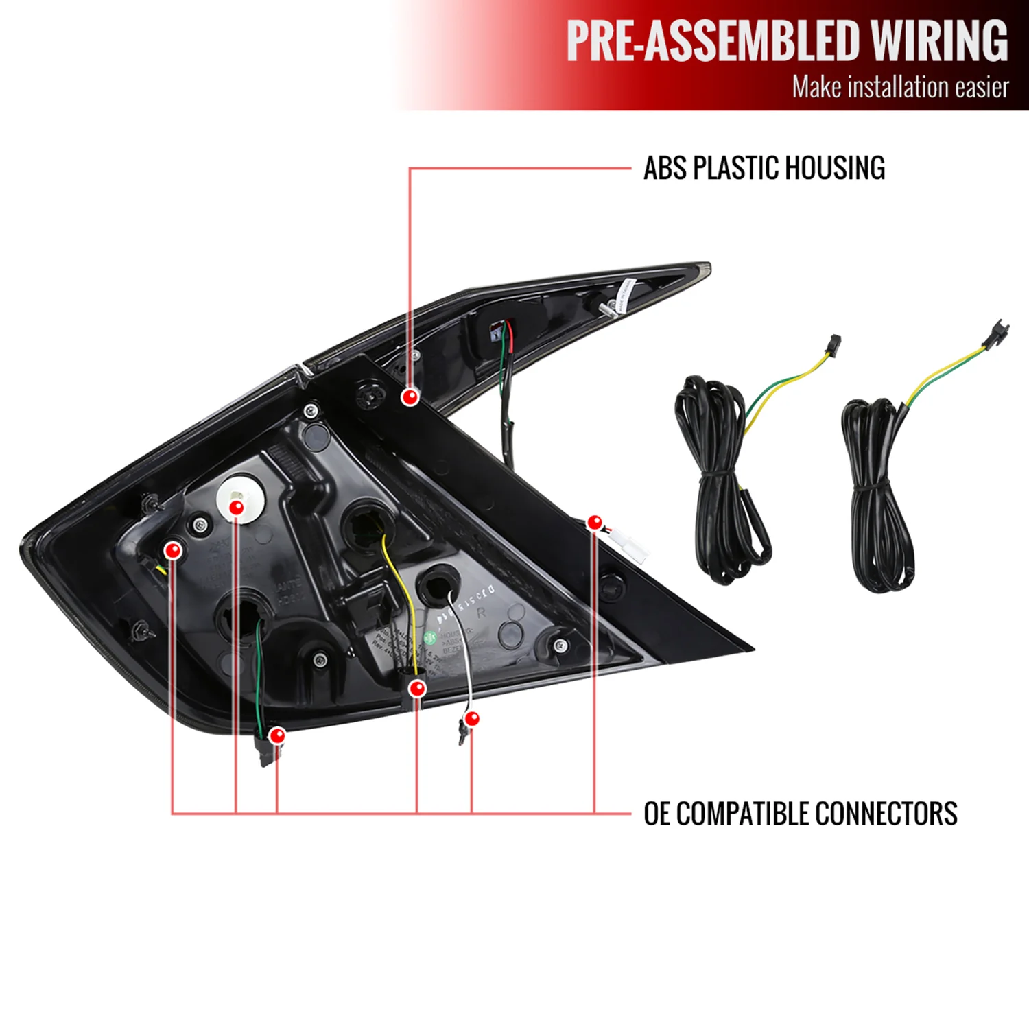 2016-2021 Honda Civic Sedan LED Tail Lights &Signal Lights Glossy Black V2 - Image 8