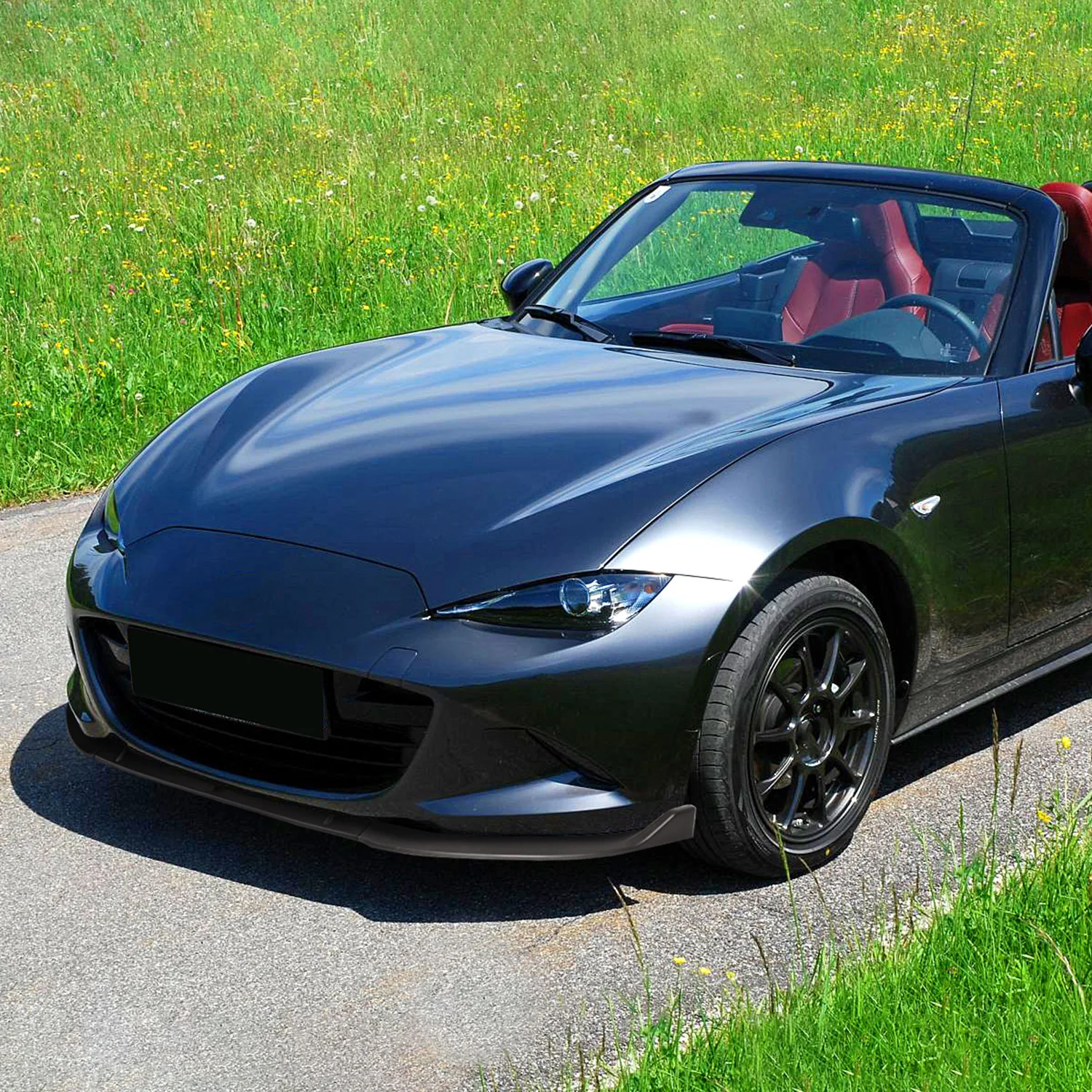 2016-2021 Mazda Miata MX-5 Matte Black 3Pcs Front Bumper Lip Splitter Kit - Image 9