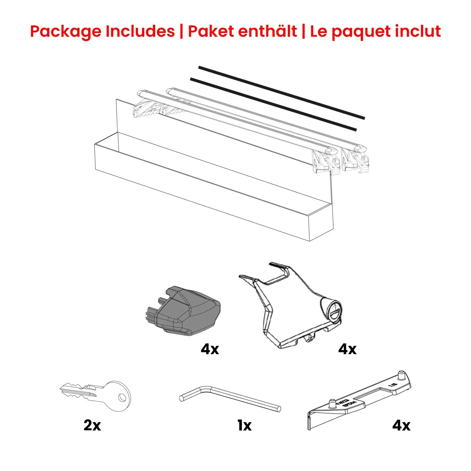 2016-2022 Mercedes GLC Class X253 Roof Rack Cross Bars Silver - Image 8