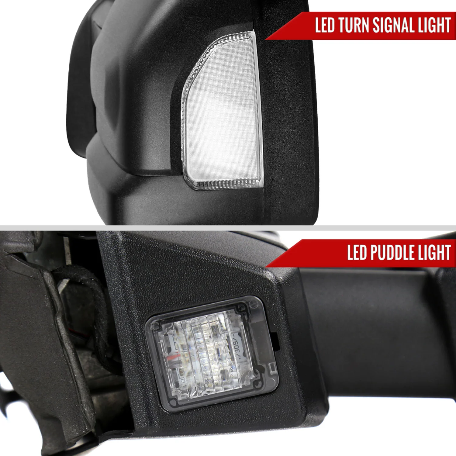 2016-2022 Nissan Titan BSM Memory Fuction & Manually Black Towing Mirrors - Image 5