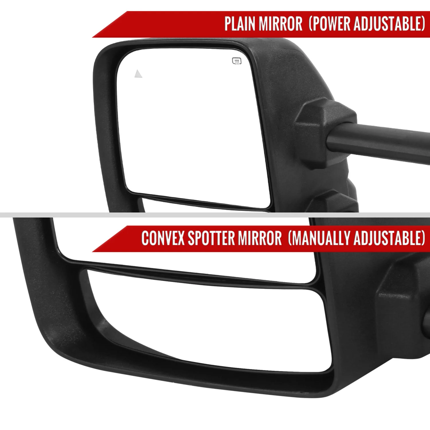 2016-2022 Nissan Titan BSM Memory Fuction & Manually Black Towing Mirrors - Image 6