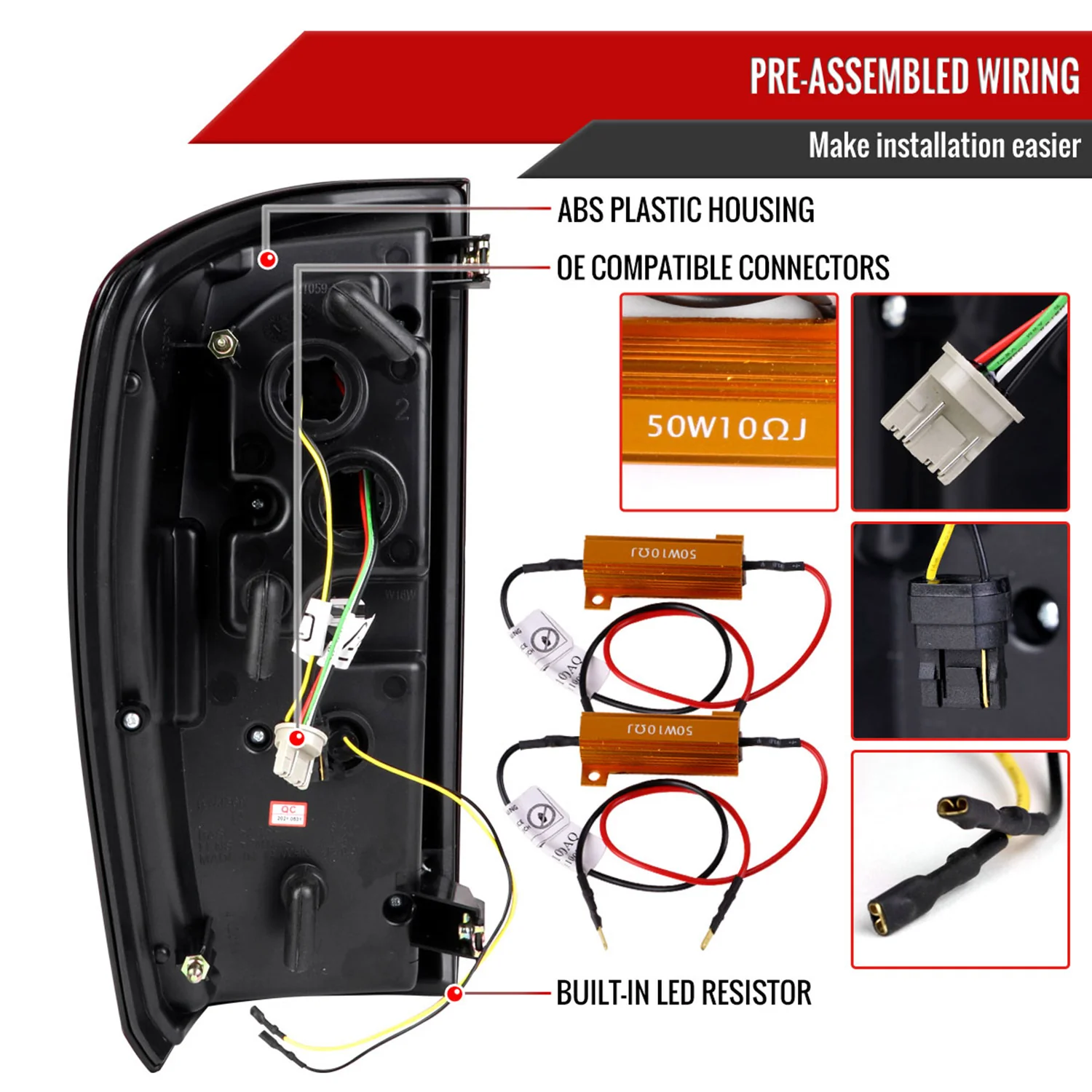 2016-2022 Toyota Tacoma LED Bar Tail Lights Glossy Black Housing/Smoke Lens - Image 7