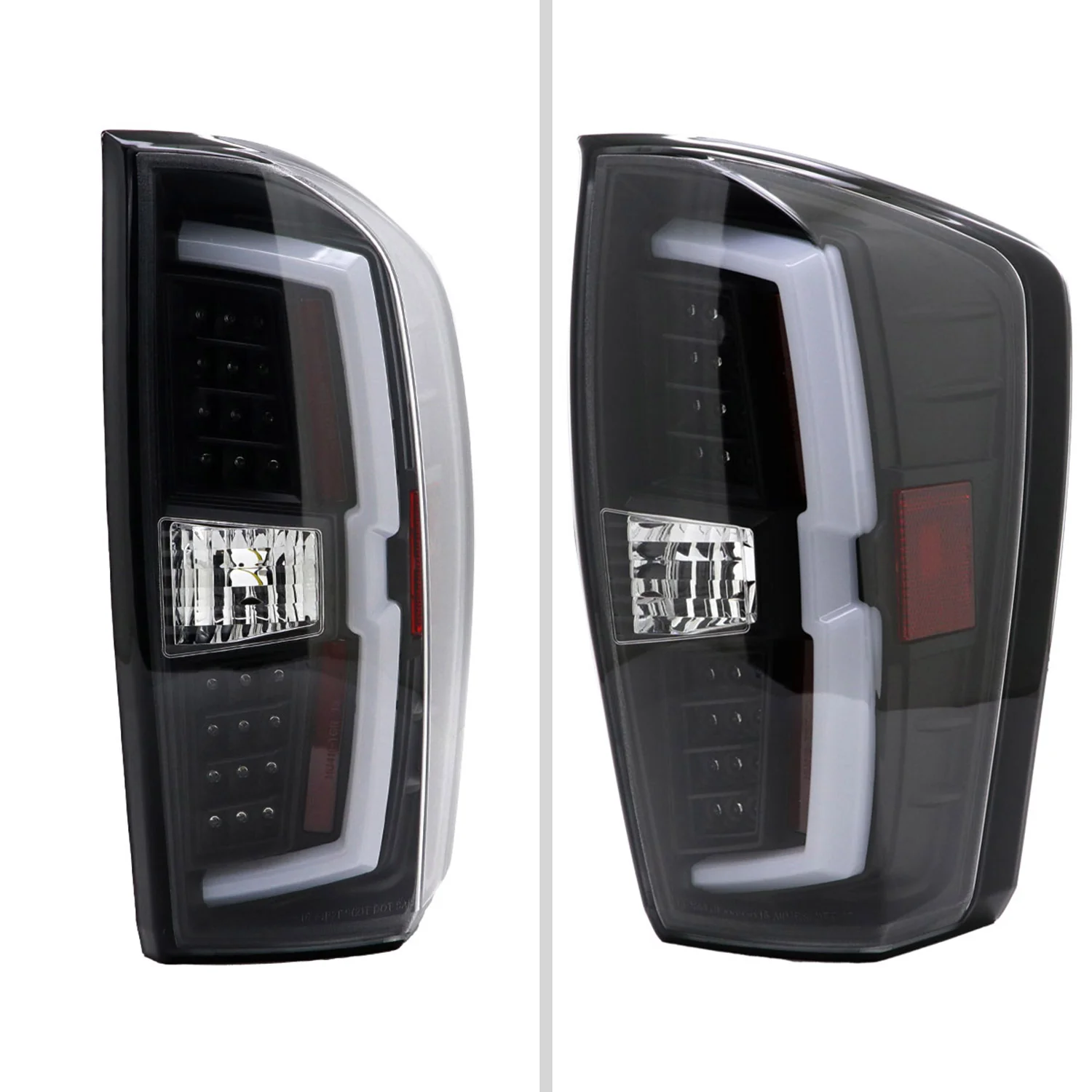 2016-2022 Toyota Tacoma LED Bar Tail Lights Matte Black Housing/Clear Lens - Image 2