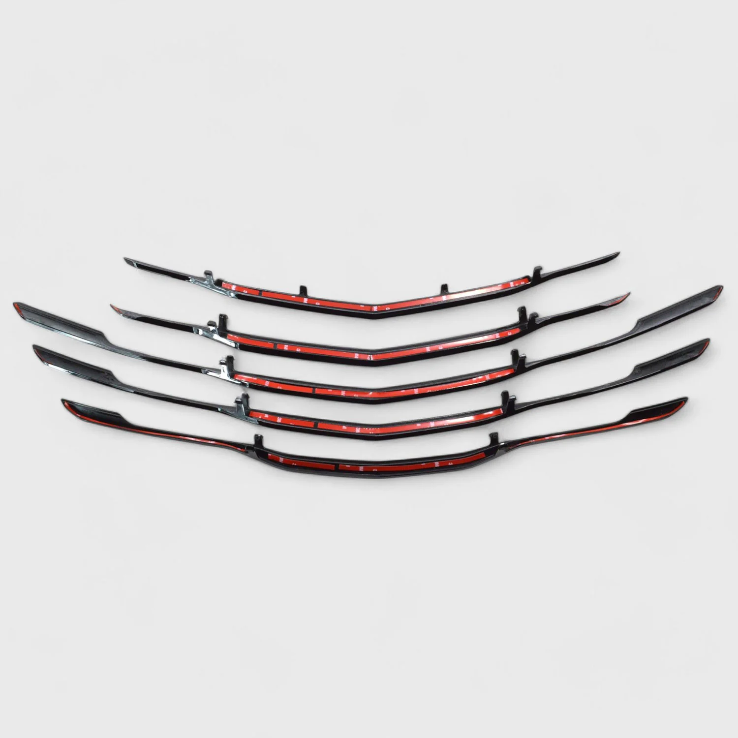 2016-2025 Chevrolet Malibu Grille Overlay Gloss Black 5Pcs ABS Plastic - Image 3