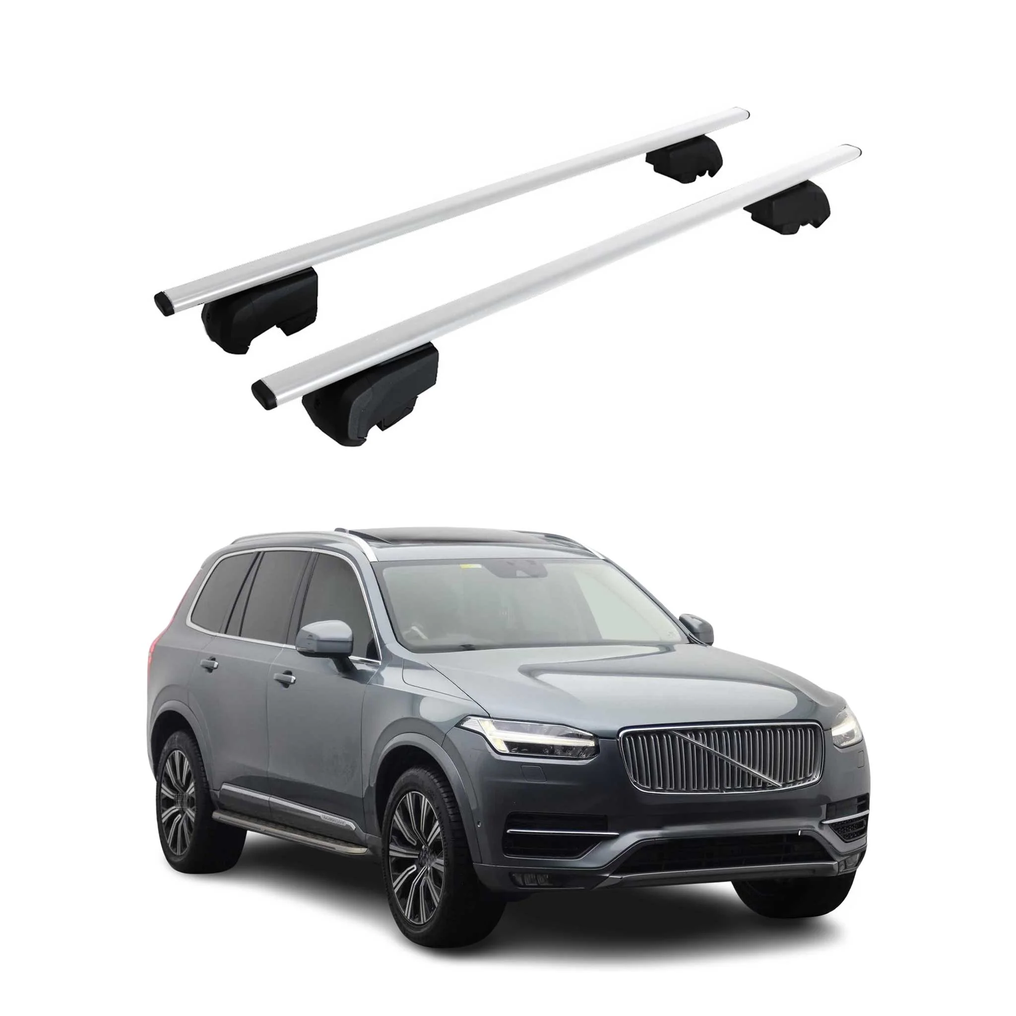 2016-2026 Volvo XC90 Roof Rack Cross Bars Silver