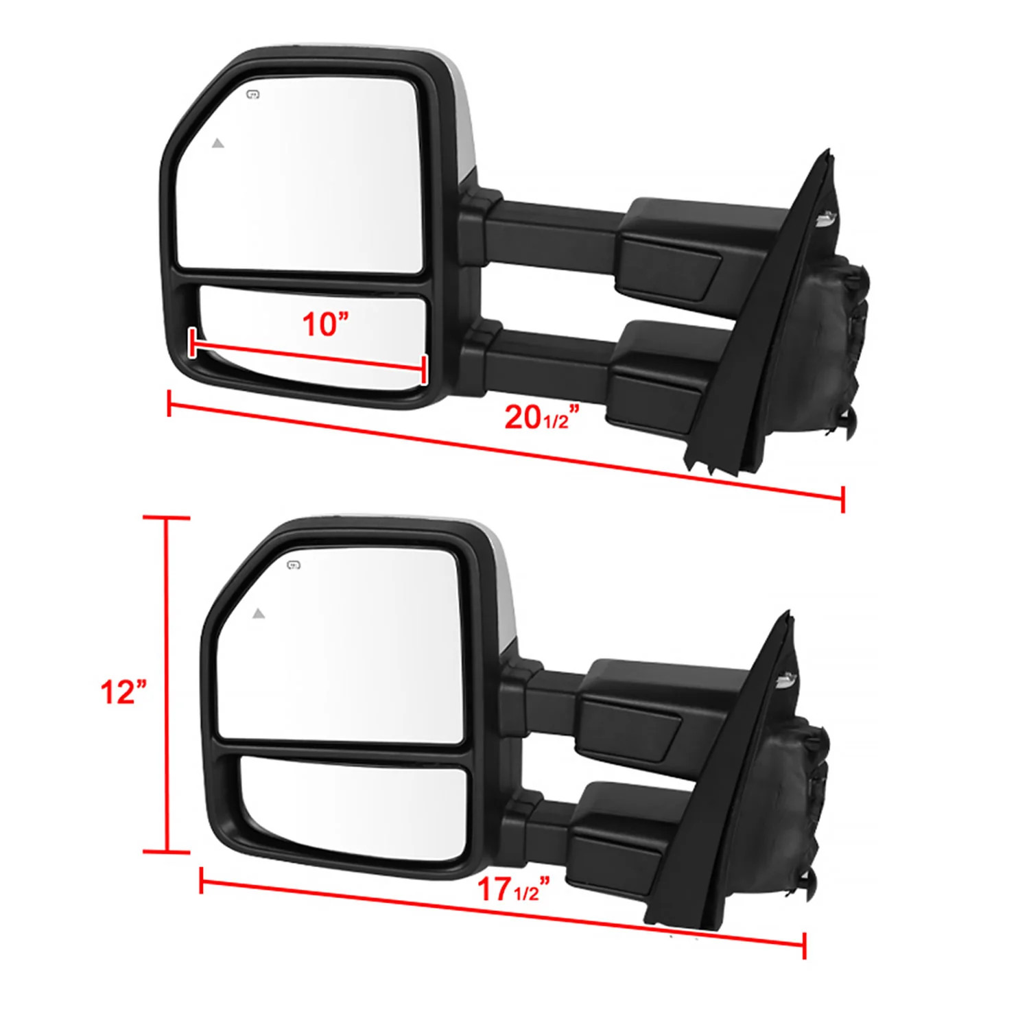 2017-2019 Ford F-250/350/450/550 Heated BSM ATS & Manual Towing Mirrors - Image 8