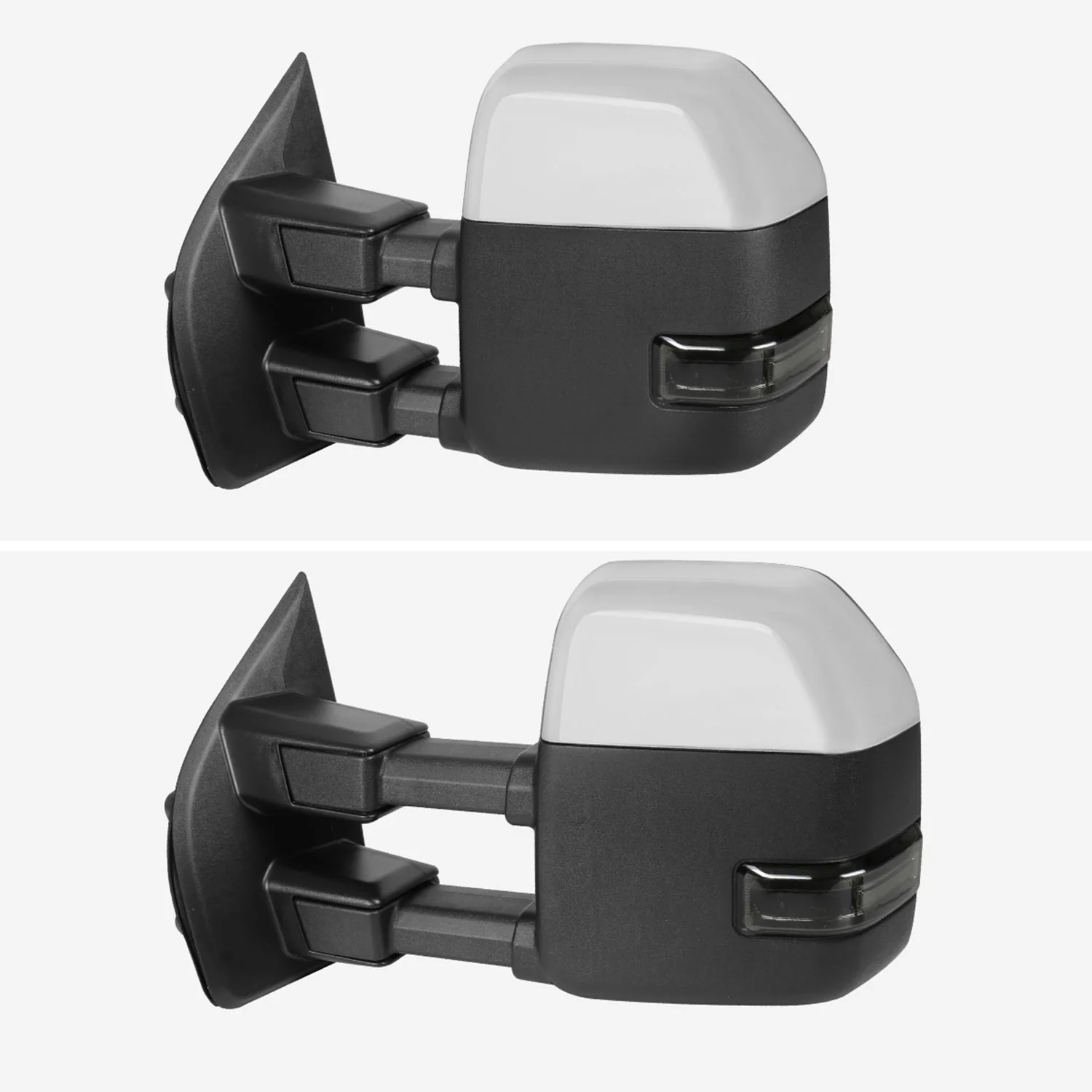 2017-2019 Ford F-250/350/450/550 Heated BSM ATS & Manual Towing Mirrors Smoke - Image 2