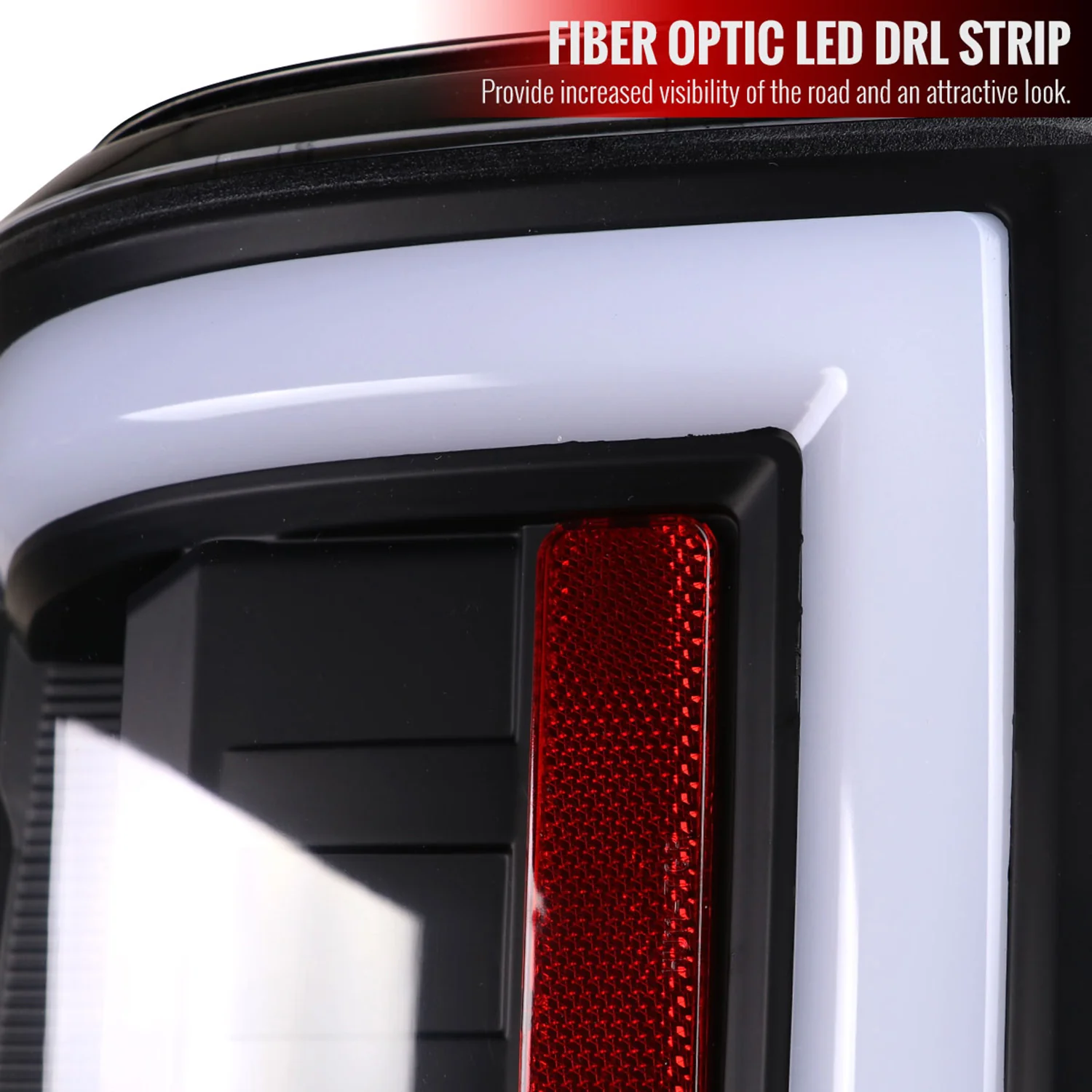 2017-2019 Ford F-250/350/450/550 White LED Bar Tail Lights Matt Black/Clear - Image 4