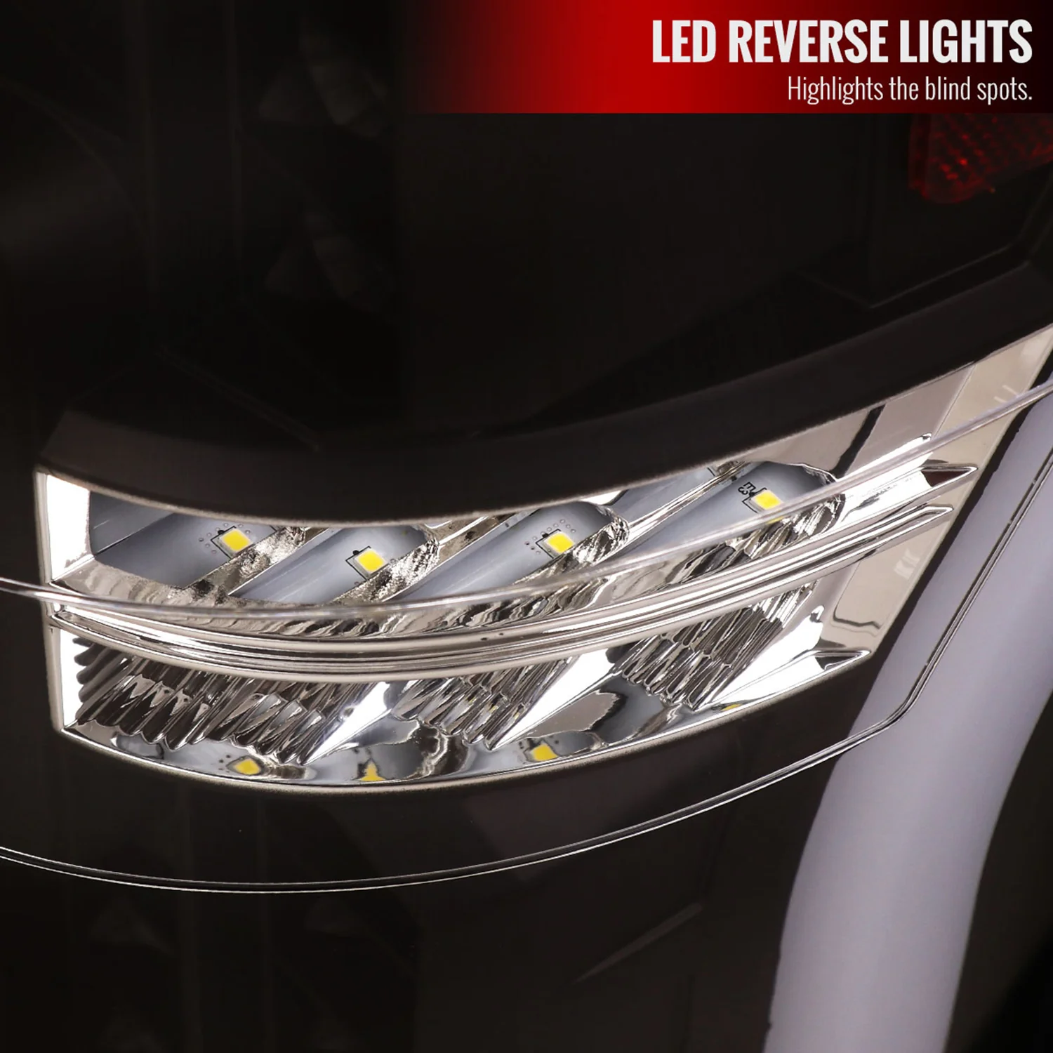 2017-2019 Ford F-250/350/450/550 White LED Bar Tail Lights Matt Black/Clear - Image 5