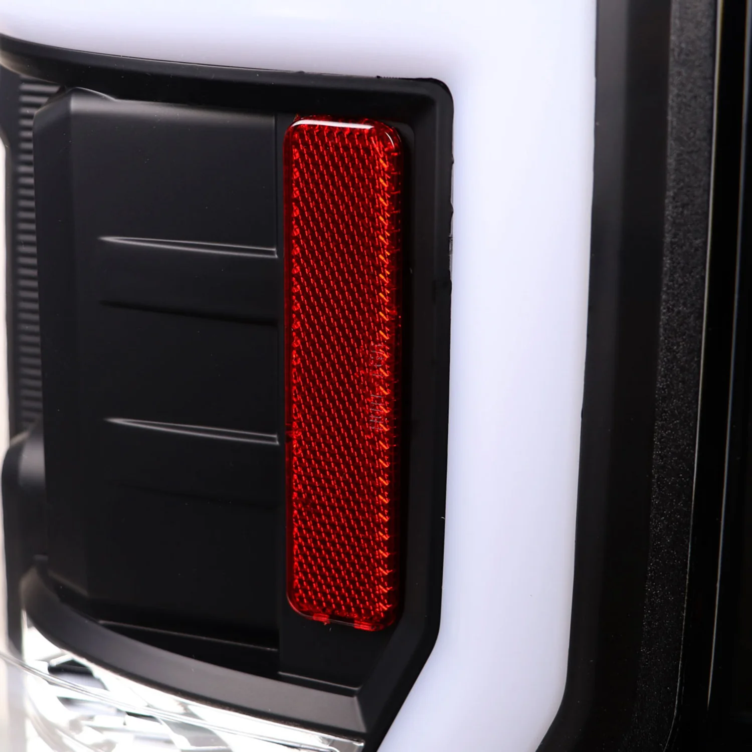 2017-2019 Ford F-250/350/450/550 White LED Bar Tail Lights Matt Black/Clear - Image 6