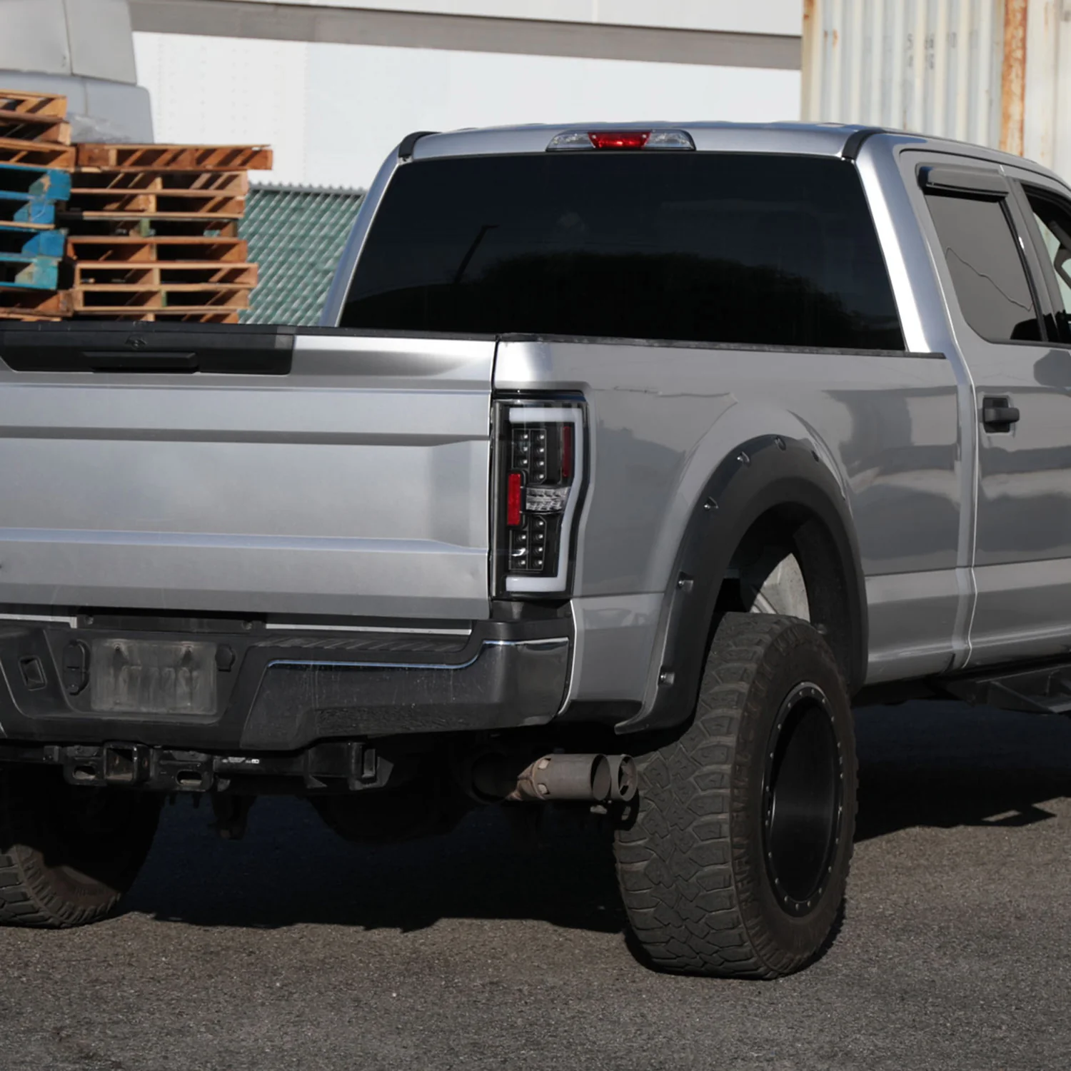 2017-2019 Ford F-250/350/450/550 White LED Bar Tail Lights Matt Black/Clear - Image 9