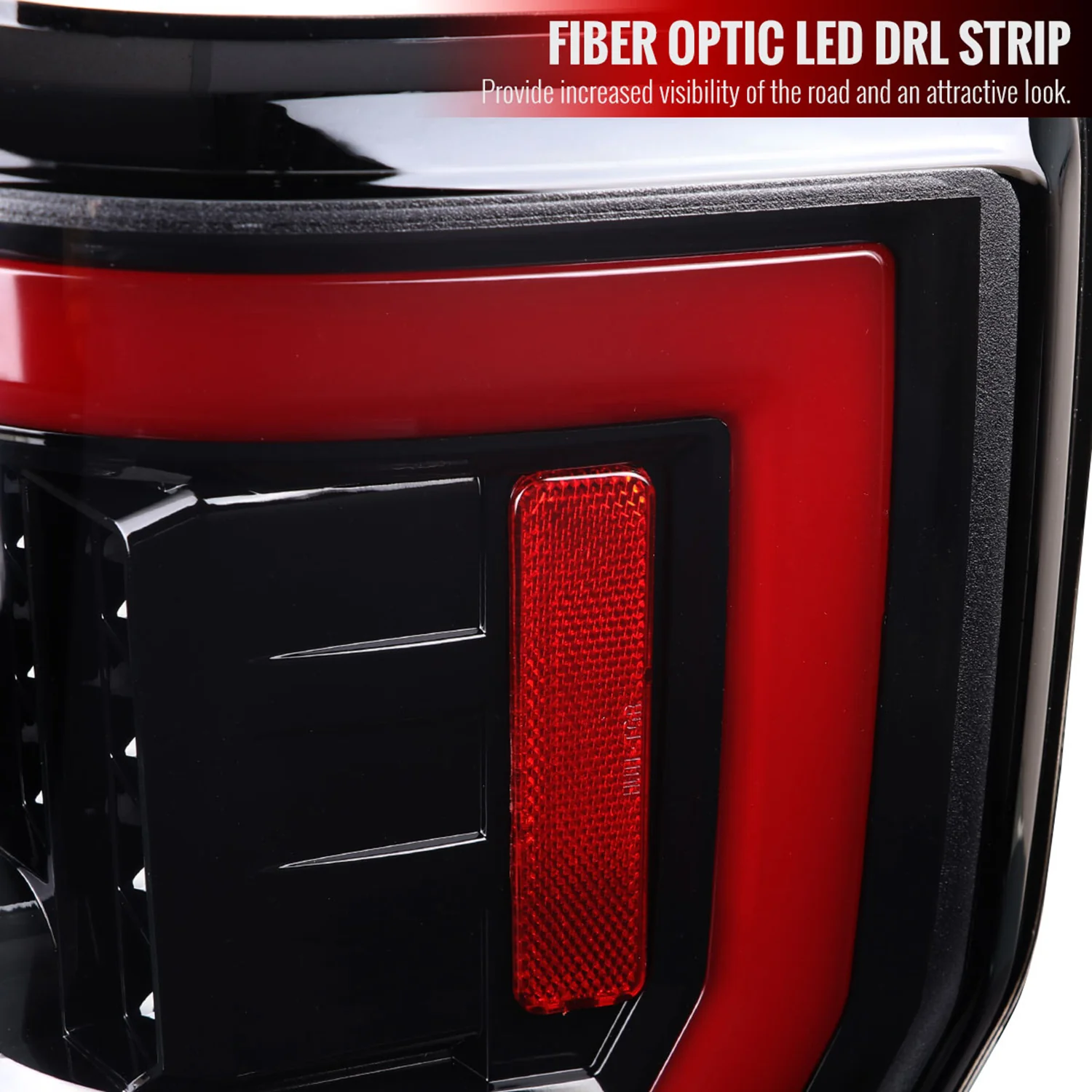 2017-2019 Ford F-250/F-350/F-450/F-550 LED Bar Tail Lights Jet Black/Clear - Image 4