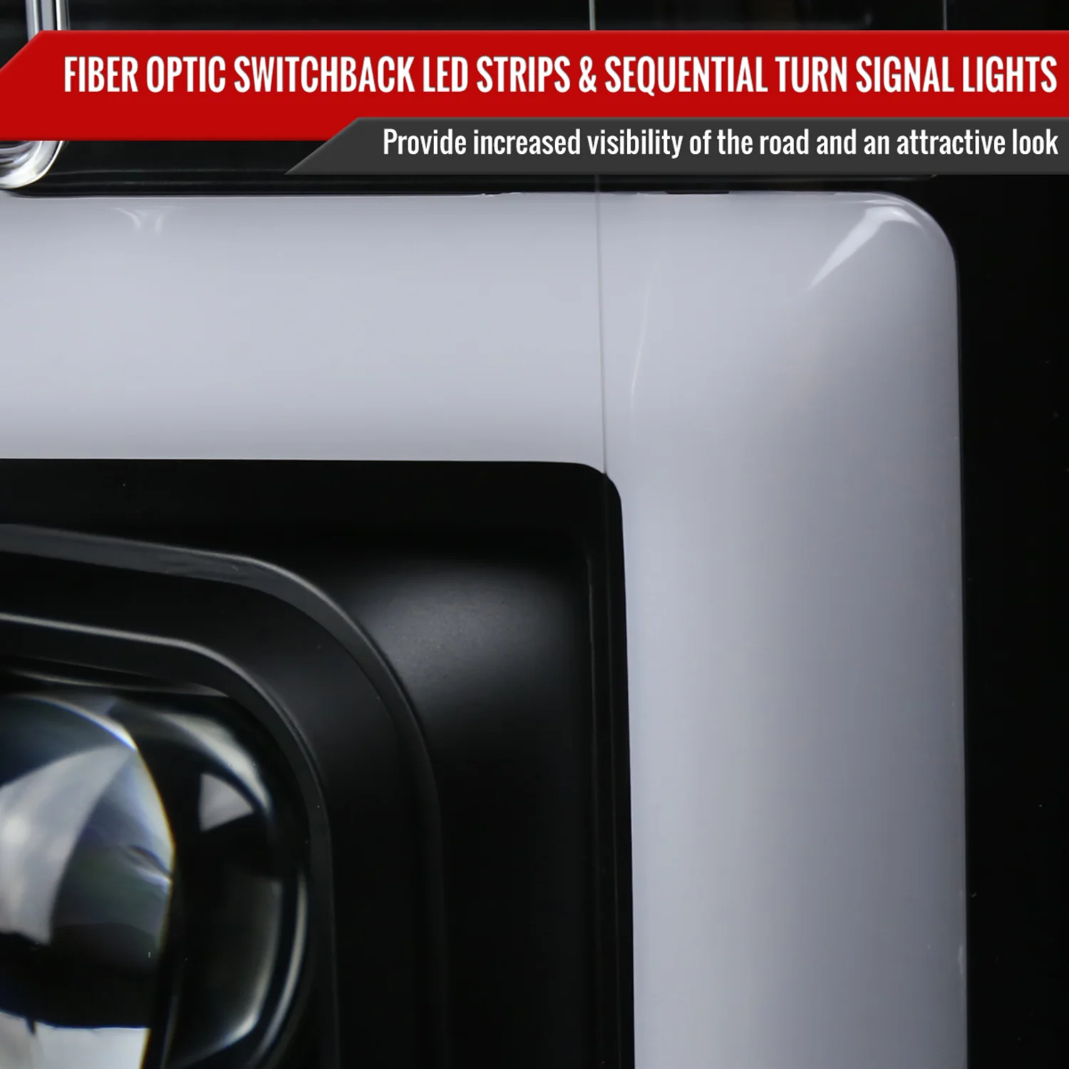 2017-2019 Ford F-250 F-350 F-450 F-550 LED C-Bar Headlights Signal Black - Image 5