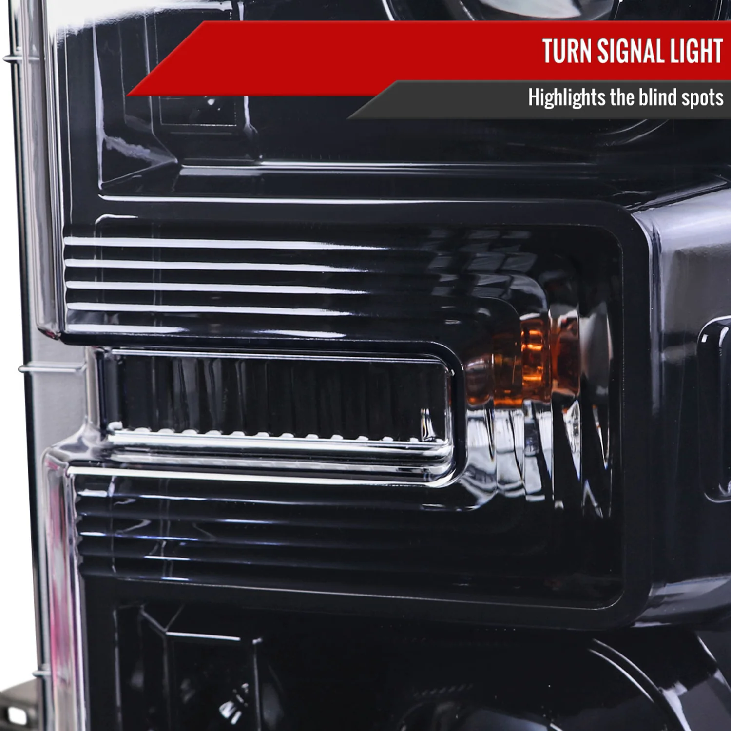 2017-2019 Ford F-250 F-350 F-450 F-550 LED C-Bar Projector Headlights Black - Image 4