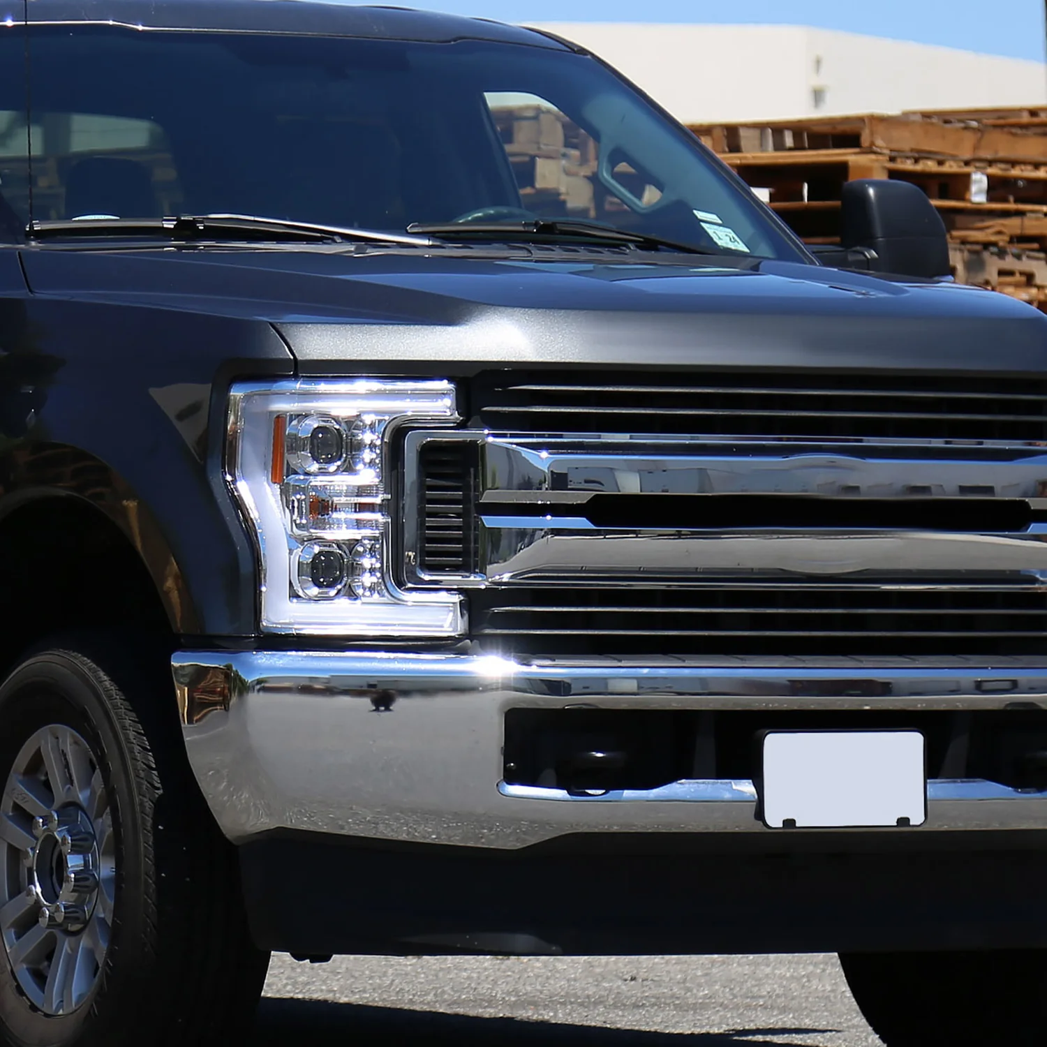 2017-2019 Ford F-250 F-350 F-450 F-550 LED C-Bar Projector Headlights Chrome - Image 10