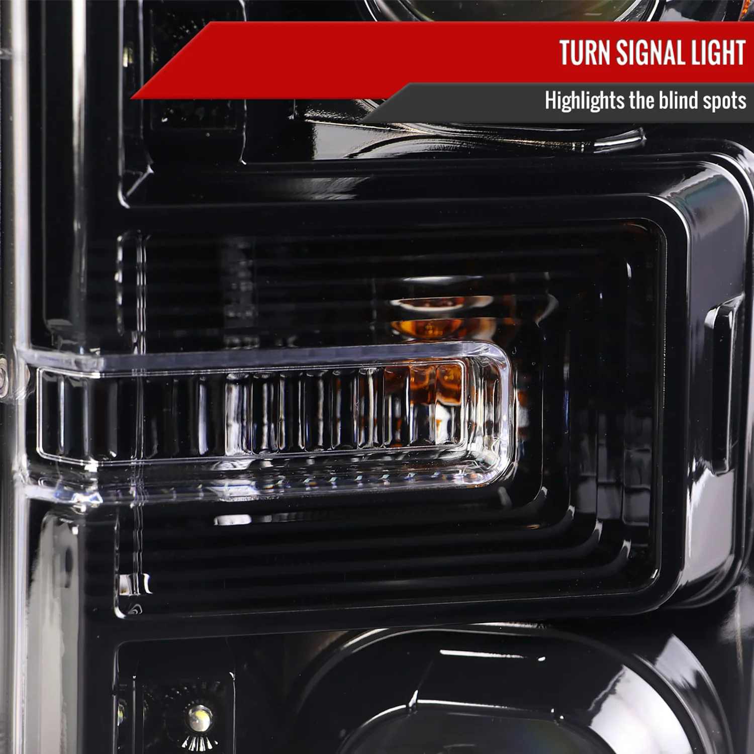 2017-2019 Ford F-250 F-350 F-450 F-550 LED CBar Projector Headlights Jet Black - Image 4