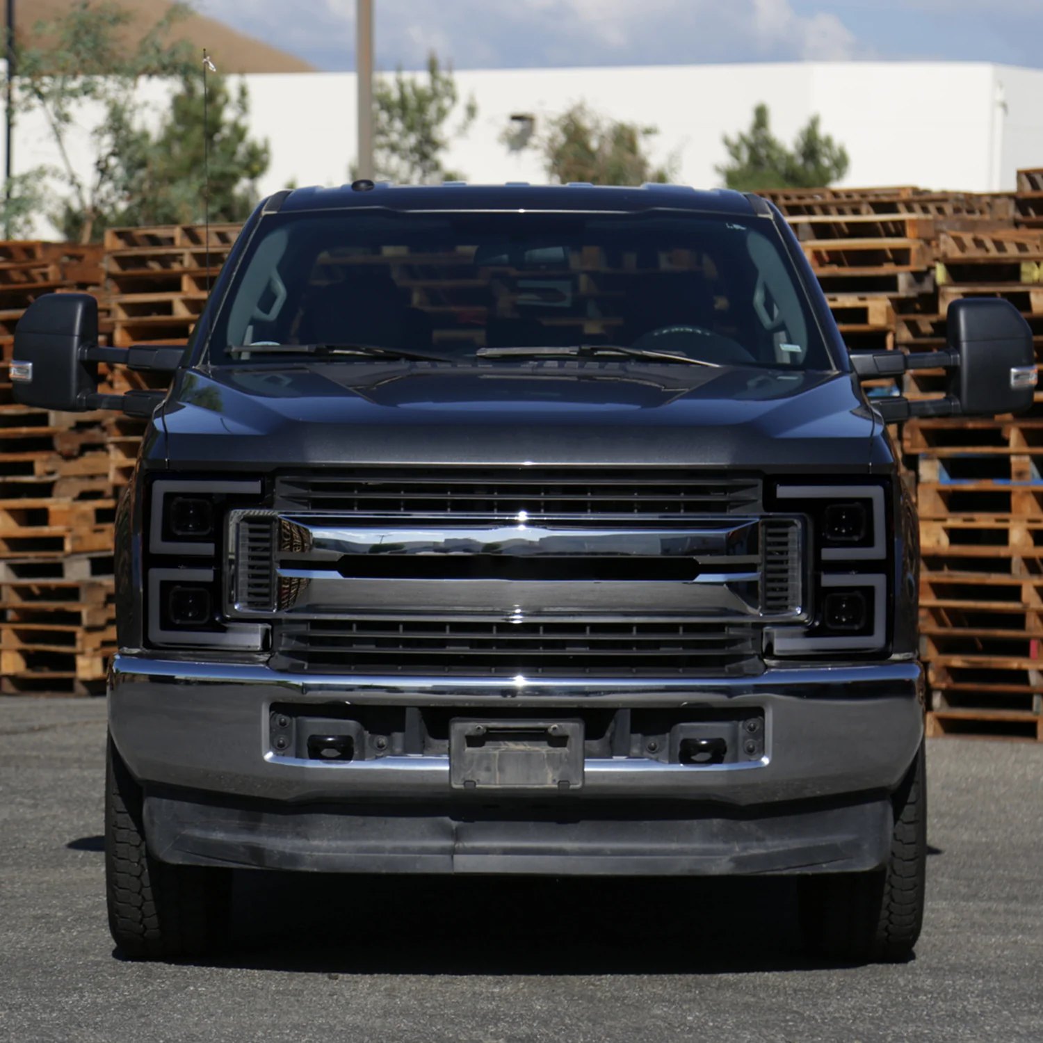 2017-2019 Ford F-250 F-350 F-450 F550 LED C-Bar Headlights Signal Glossy Black - Image 10