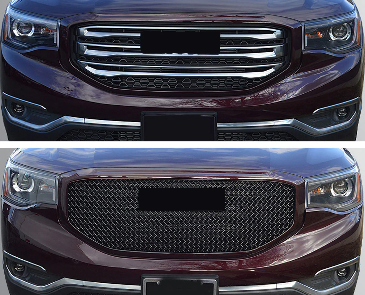 2017-2019 GMC Acadia Grille Overlay Gloss Black 1Pcs ABS Plastic - Image 4
