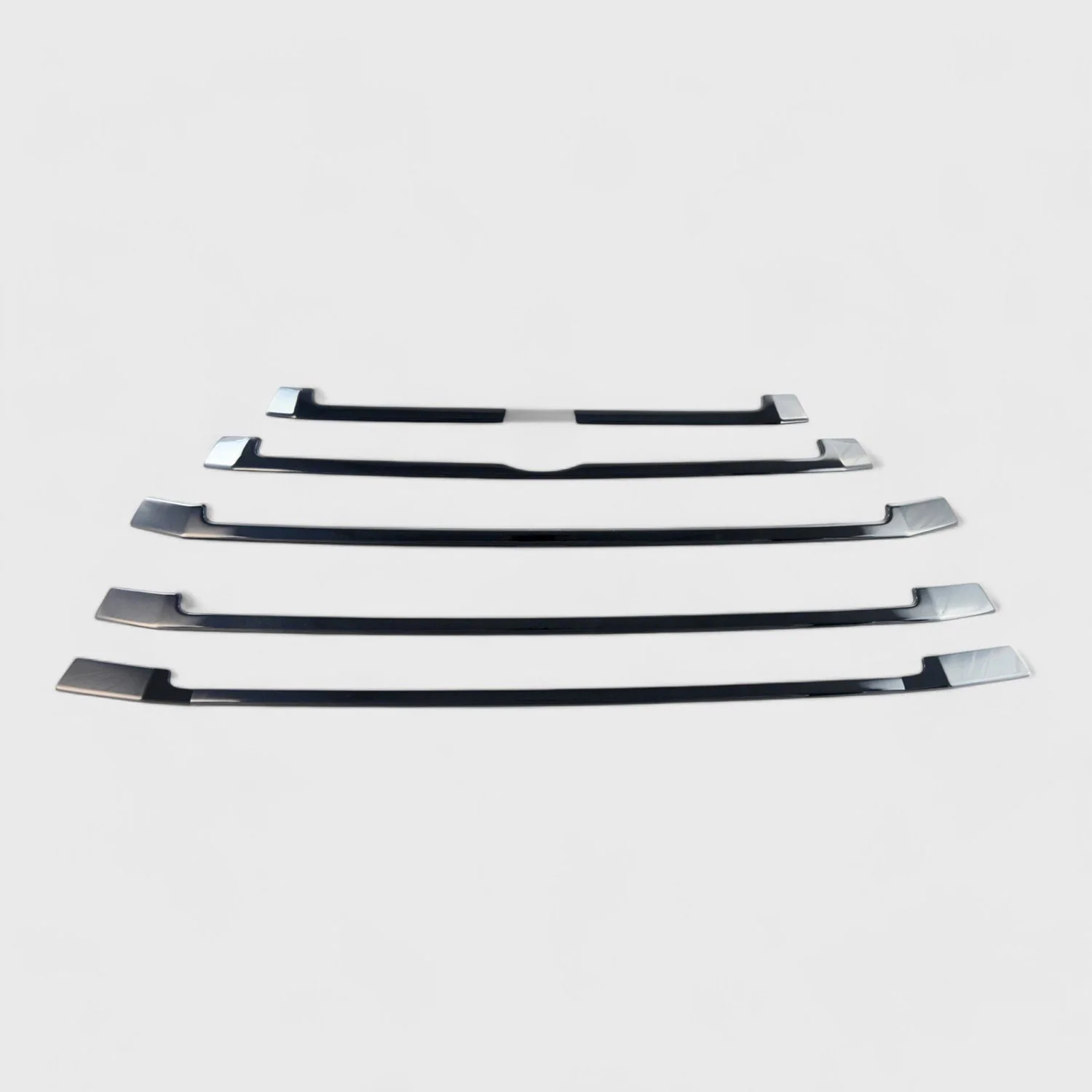 2017-2019 Toyota Highlander Grille Overlay Gloss Black 6Pcs ABS Plastic
