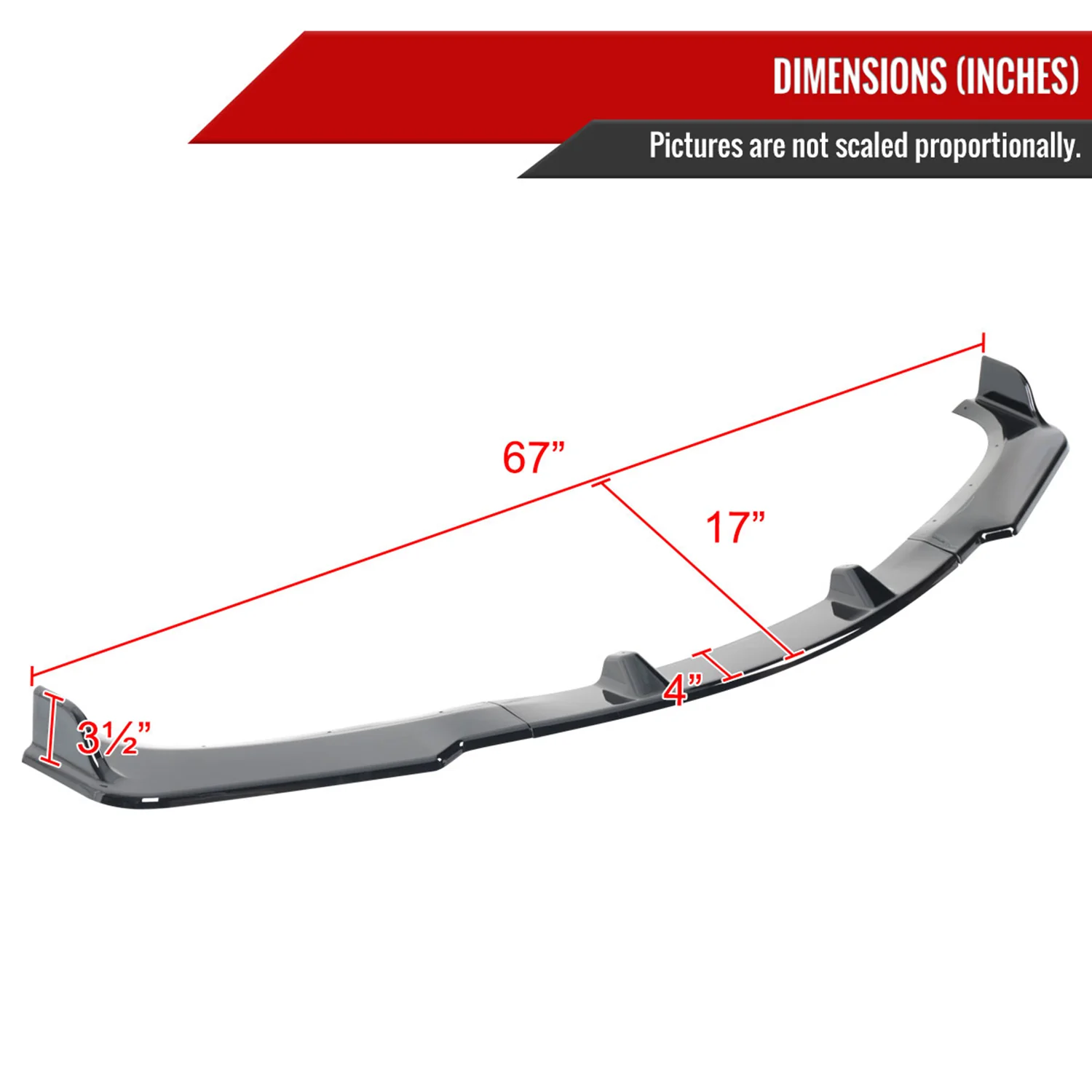 2017-2020 Lexus IS200t/IS300/IS350 Glossy Black Front Bumper Lip Splitter Kit - Image 2