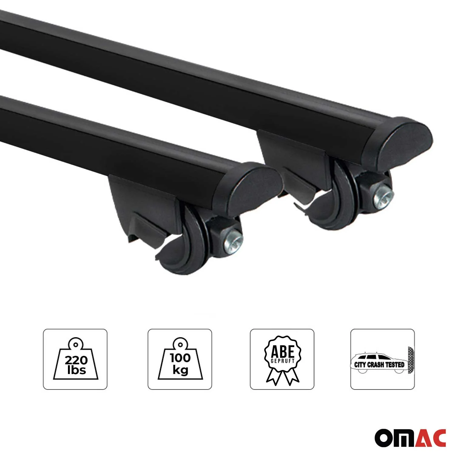 2017-2020 Nissan Rogue Sport Roof Rack Cross Bars Black - Image 7