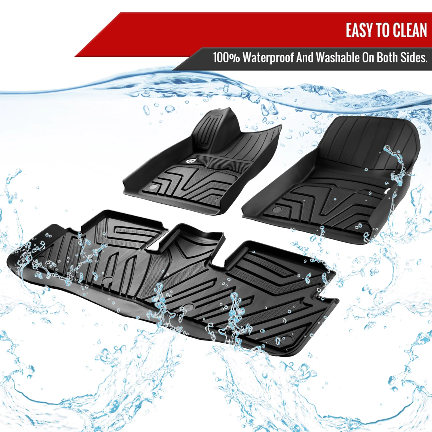2017-2022 Tesla Model 3 All Weather TPE Floor Mats Liner 3Pcs - Image 6