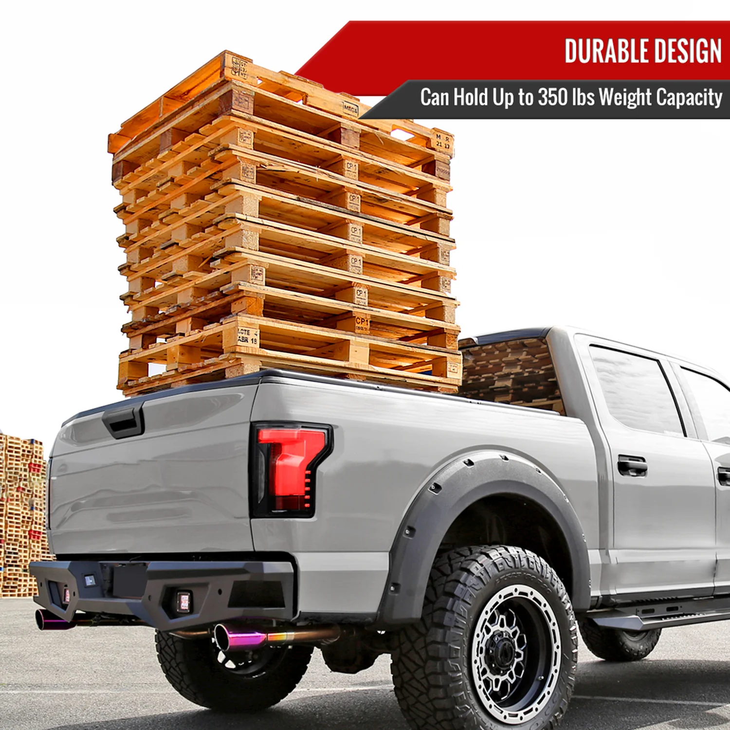 2017-2023 Ford F250 F350 SuperDuty 6'8" Bed Soft Quad-Fold Tonneau Cover - Image 2