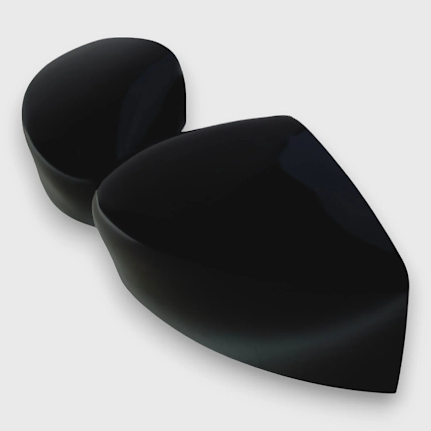 2017-2024 Nissan Kicks / Leaf / Versa Mirror Cover Caps Gloss Black 2Pcs ABS Plastic - Image 2