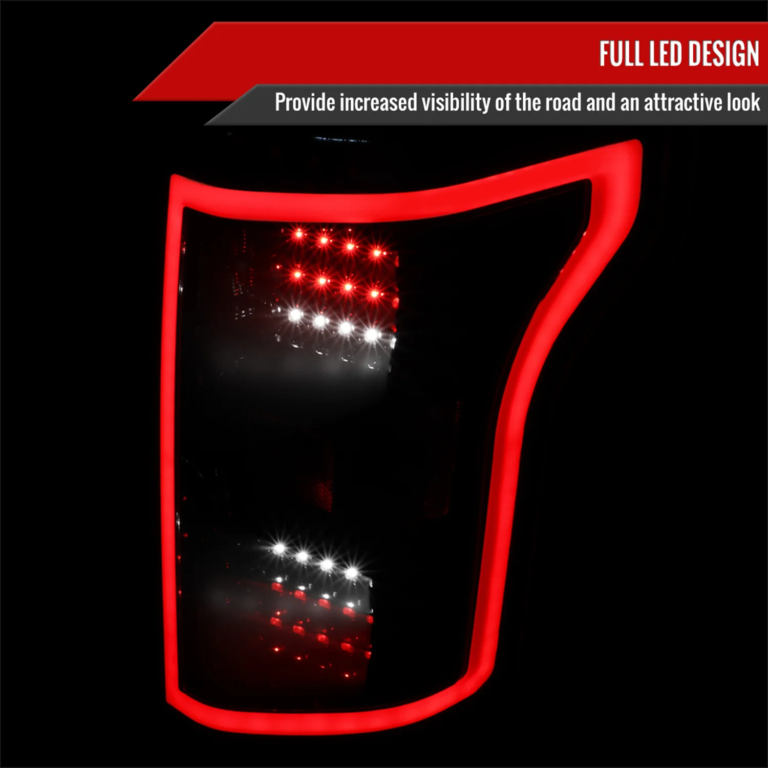2018-2020 Ford F-150 LED Tail Lights Glossy Black Housing/Smoke Lens - Image 2