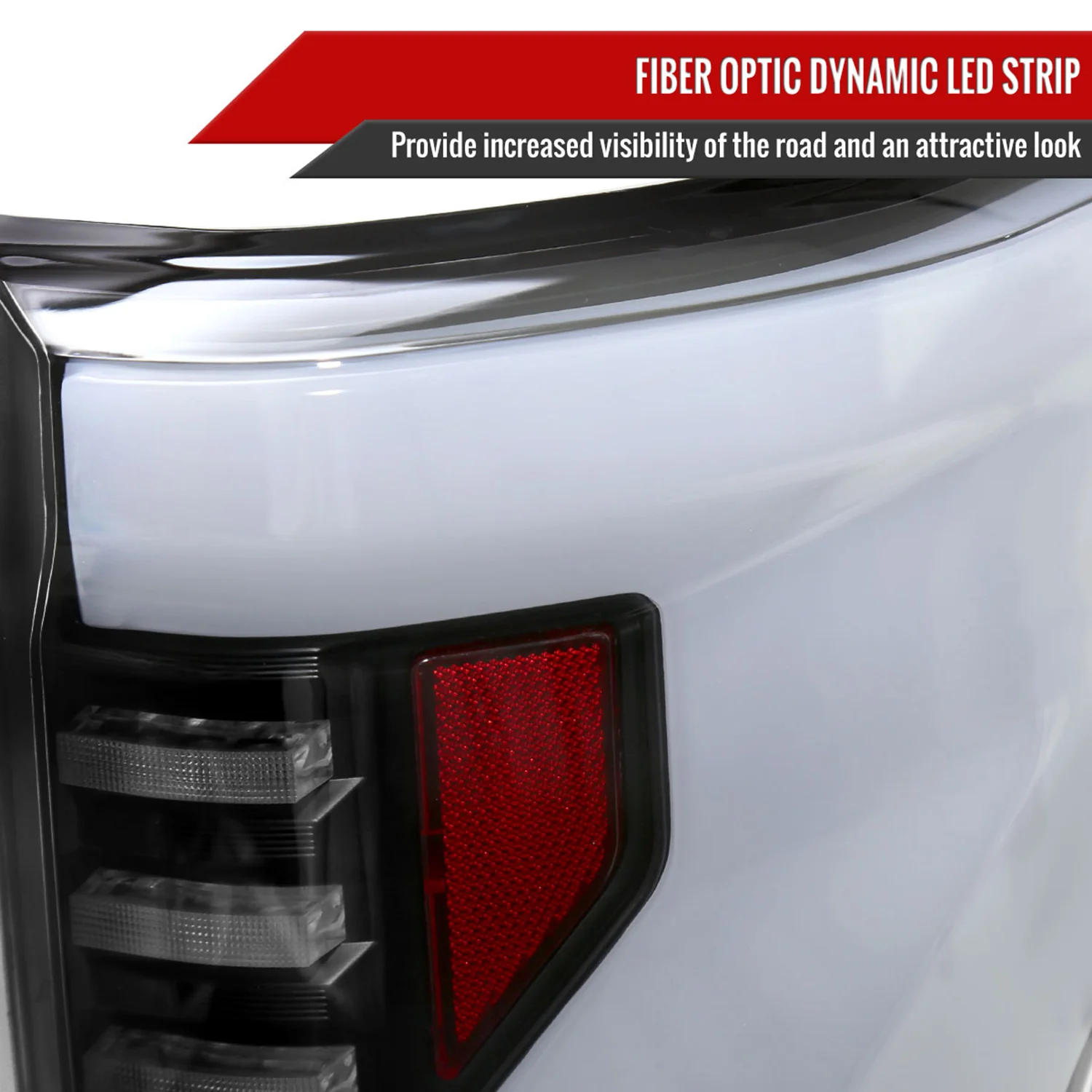 2018-2020 Ford F-150 Turn Signal Animated White LED Bar Tail Lights Matt Black - Image 4