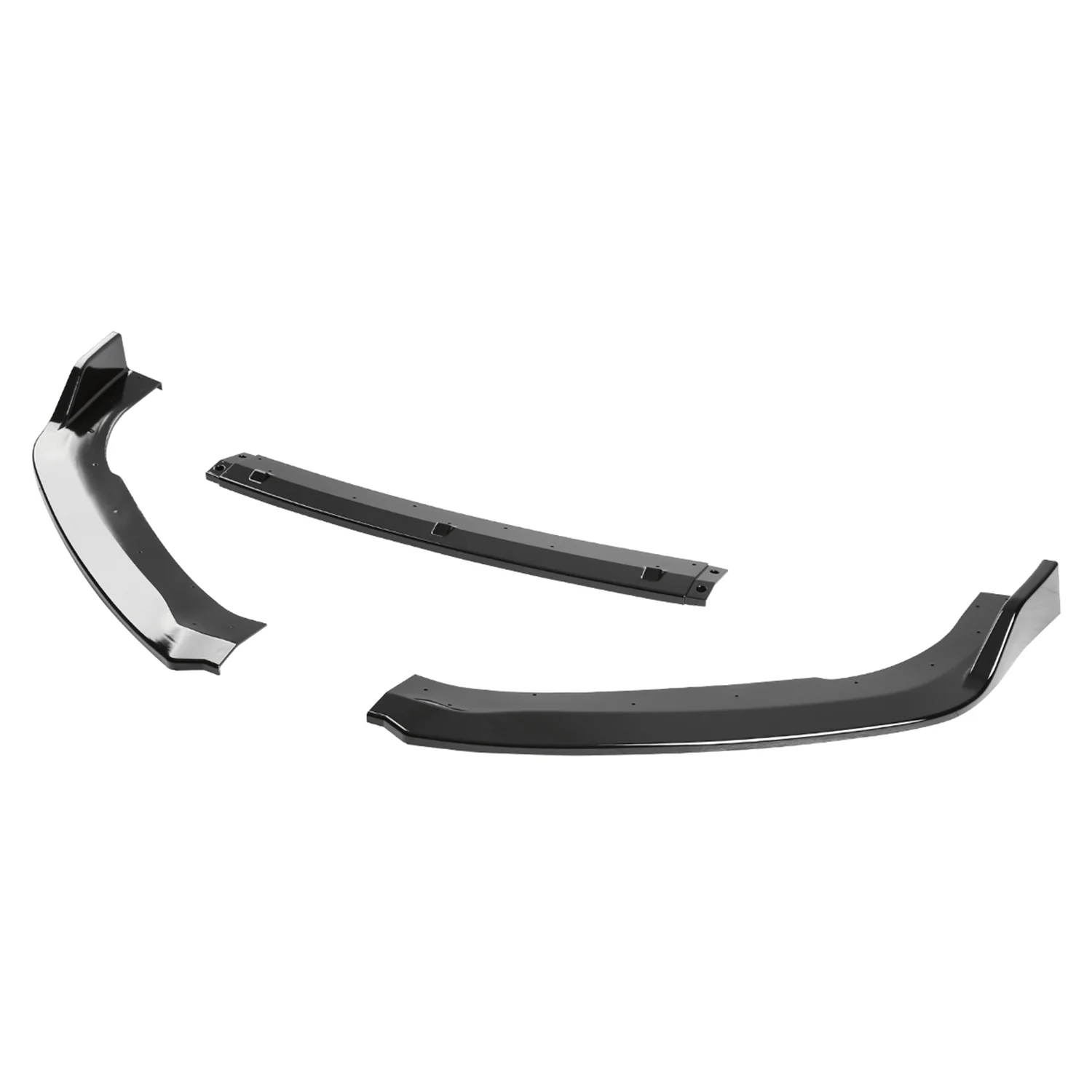 2018-2020 Honda Accord Glossy Black Polypropylene 3Pcs Front Bumper Lip - Image 6