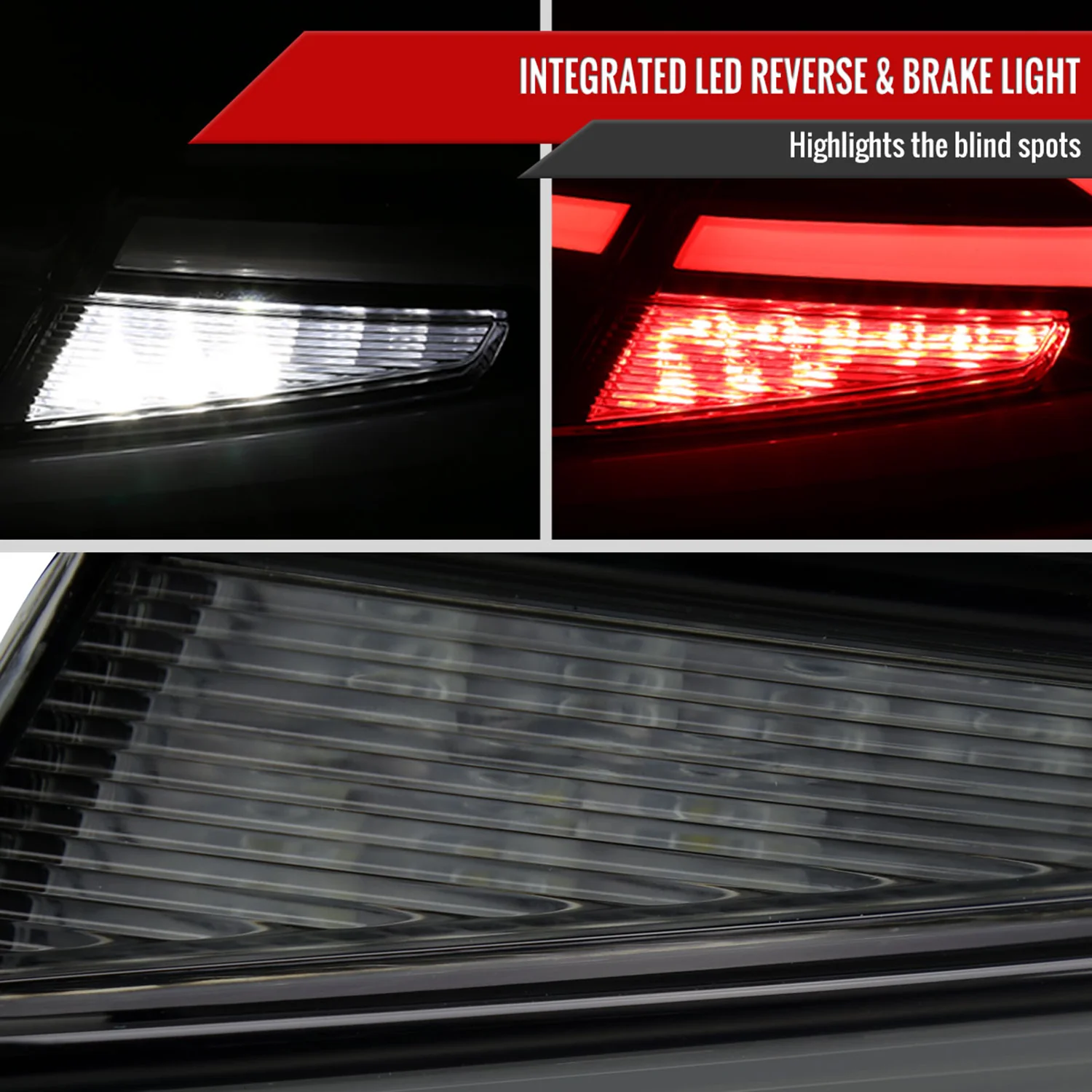 2018-2022 Honda Accord Sedan LED Signal Tail Lights Glossy Black/Smoke - Image 6