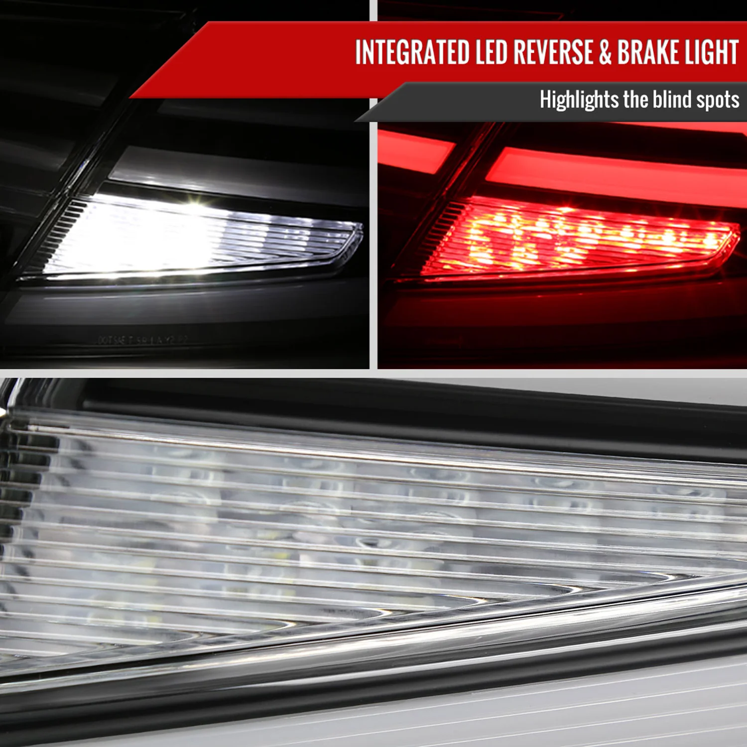 2018-2022 Honda Accord Sedan LED Signal Tail Lights Matt Black/Clear - Image 6