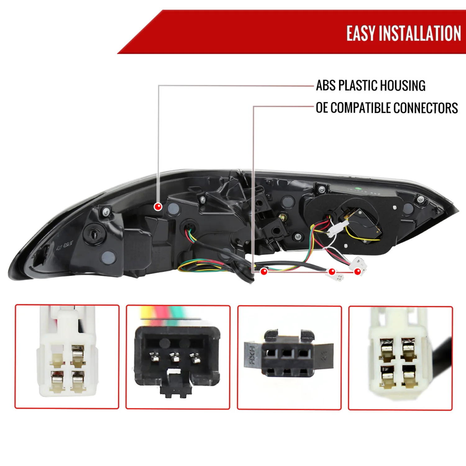 2018-2022 Toyota Camry LED Tail Lights Signal Lamps Matt Black/Clear - Image 8