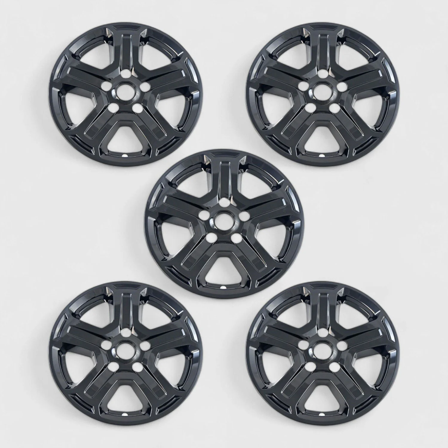 2018-2023 Jeep Wrangler JL Wheel Cover Hubcaps Set Gloss Black 10Pcs ABS Plastic - Image 2