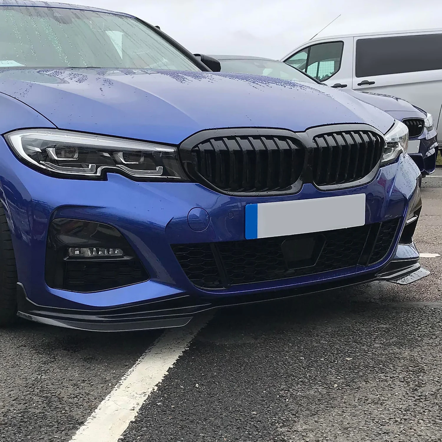 2019-2020 BMW 3 Series G20/G21 Glossy Black ABS 3Pcs Front Bumper Lip Set - Image 10