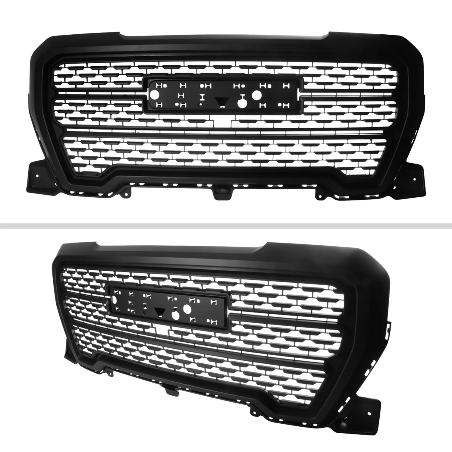 2019-2020 GMC Sierra 1500 Matte Black ABS Denali Style Mesh Grille - Image 2