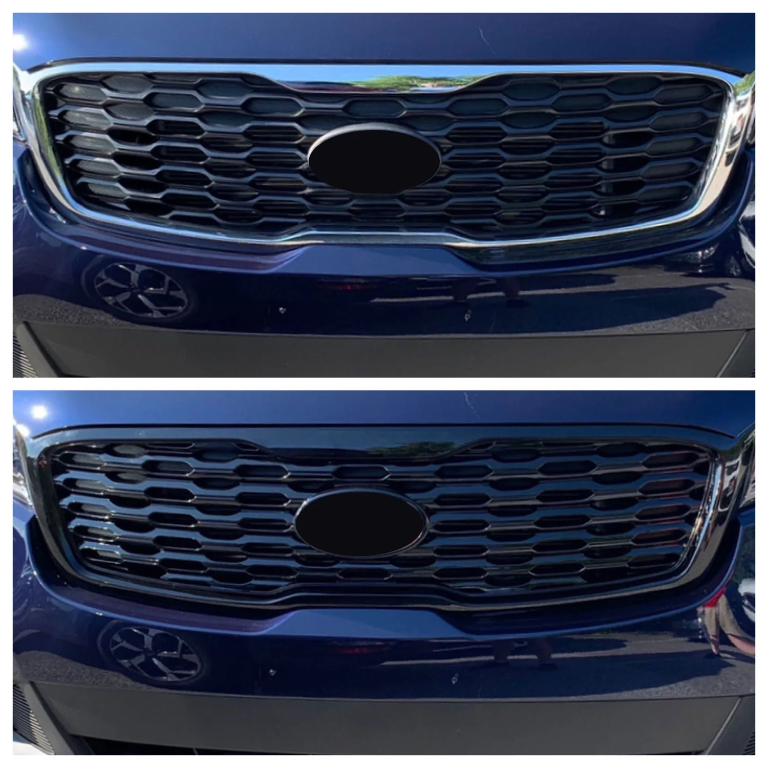 2019-2020 Kia Sorento Grille Overlay Gloss Black 1Pcs ABS Plastic - Image 4