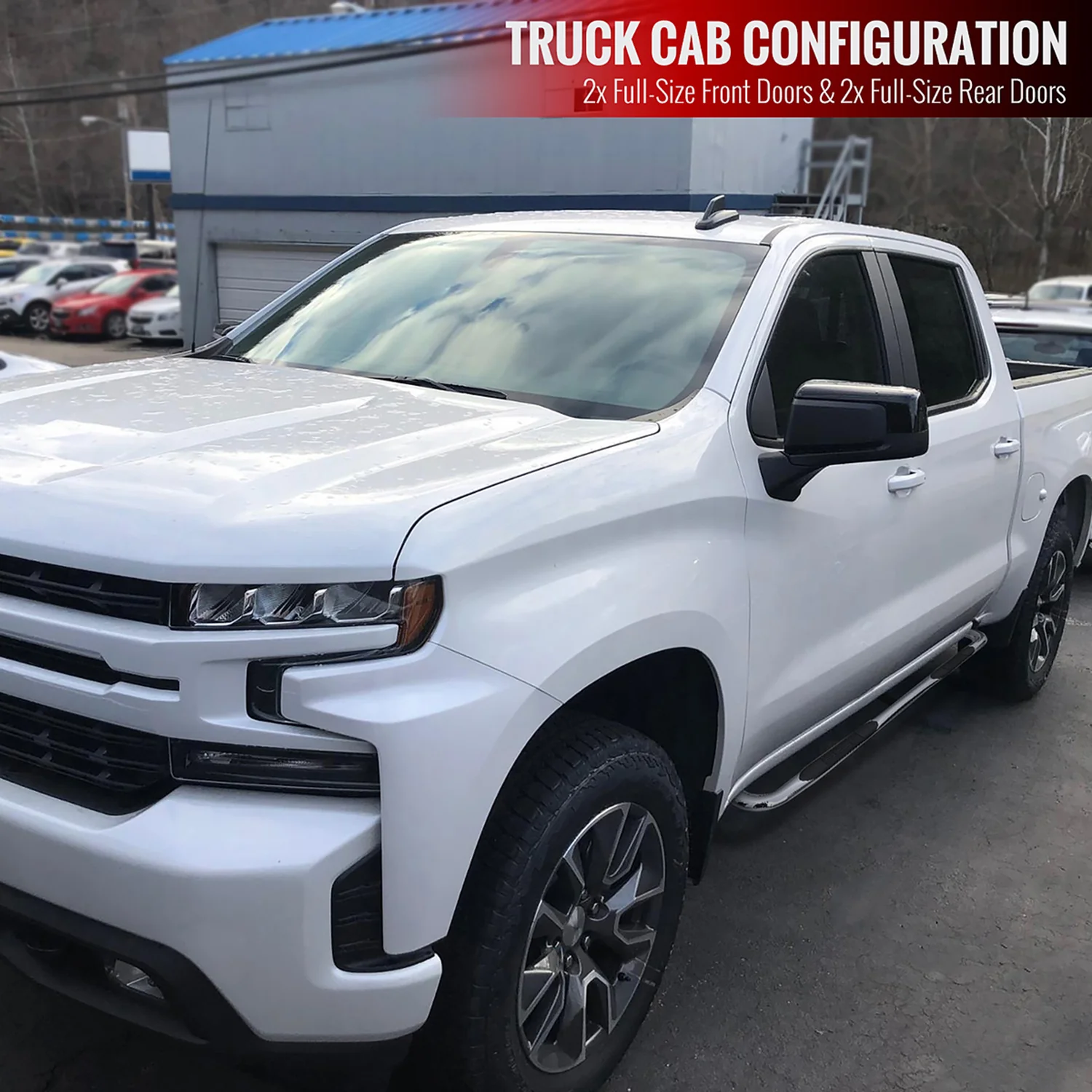 2019-2021 Chevy Silverado/GMC Sierra Crew Cab 3" Steel Side Step Nerf Bars - Image 10